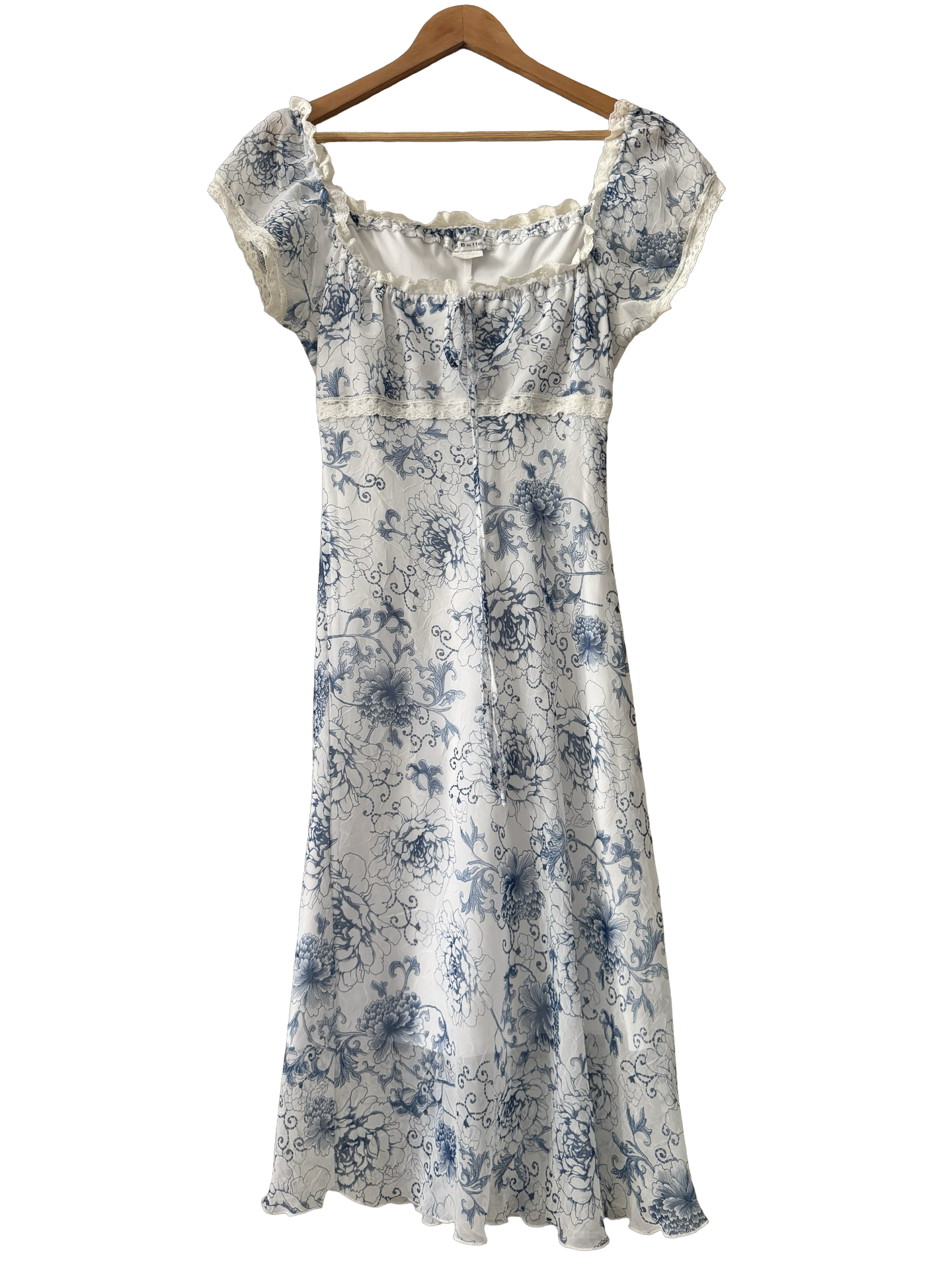 Vintage 90s Porcelain Floral Midi Dress (M)