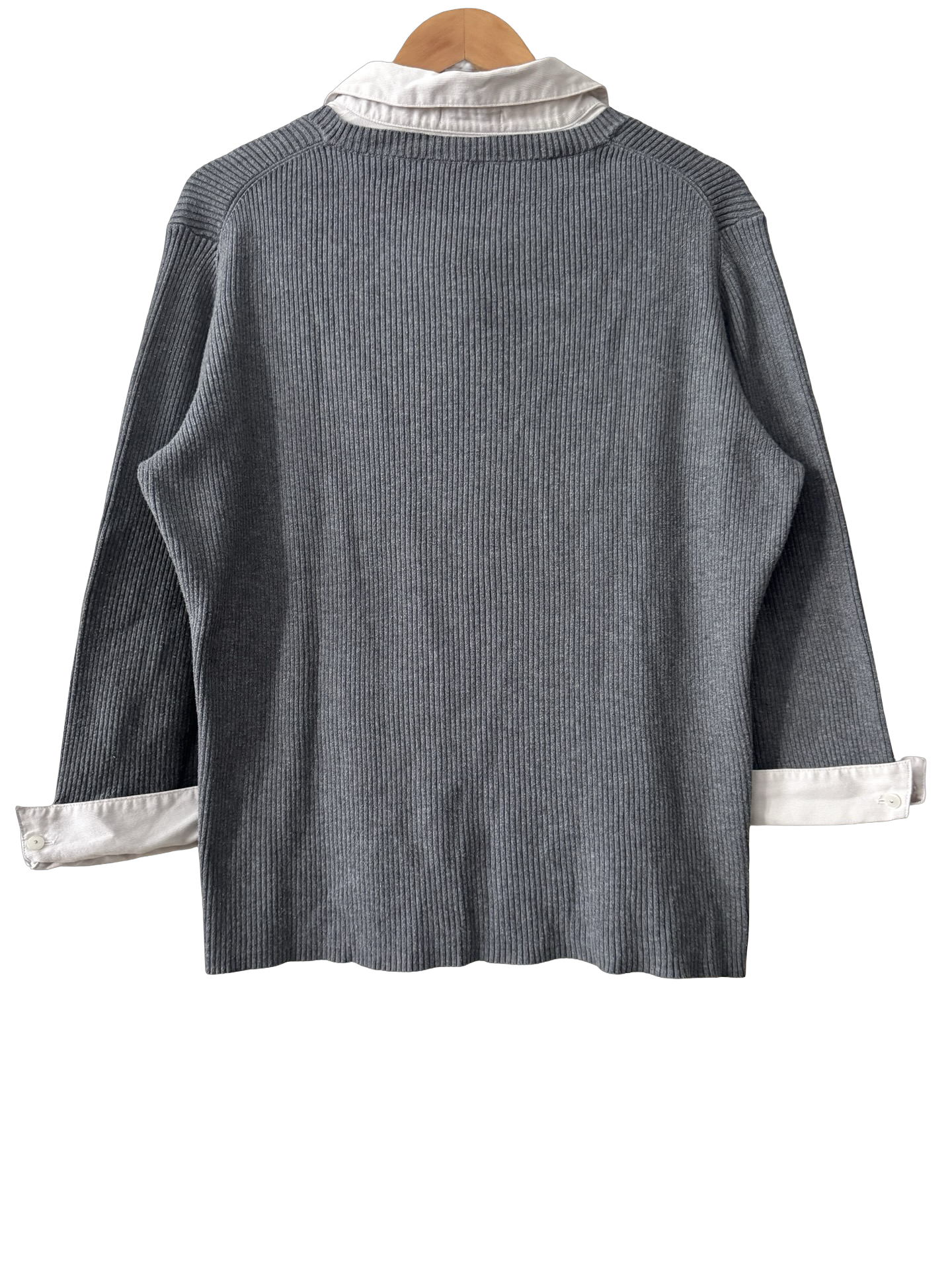 Vintage Y2K Cambridge Girl Layered Collar Knit Sweater (XL)