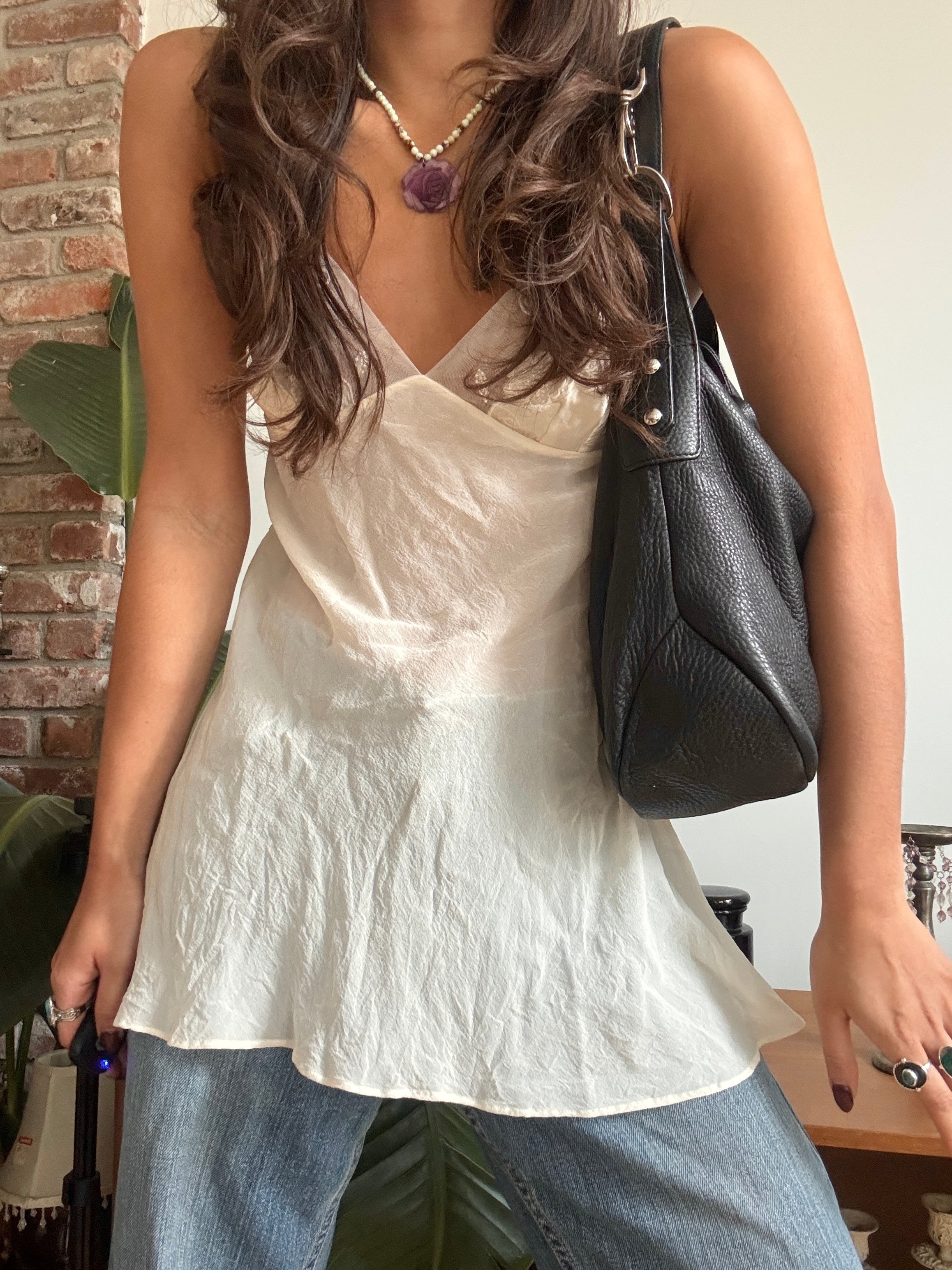 Vintage 90s Silver Lining Leather Purse