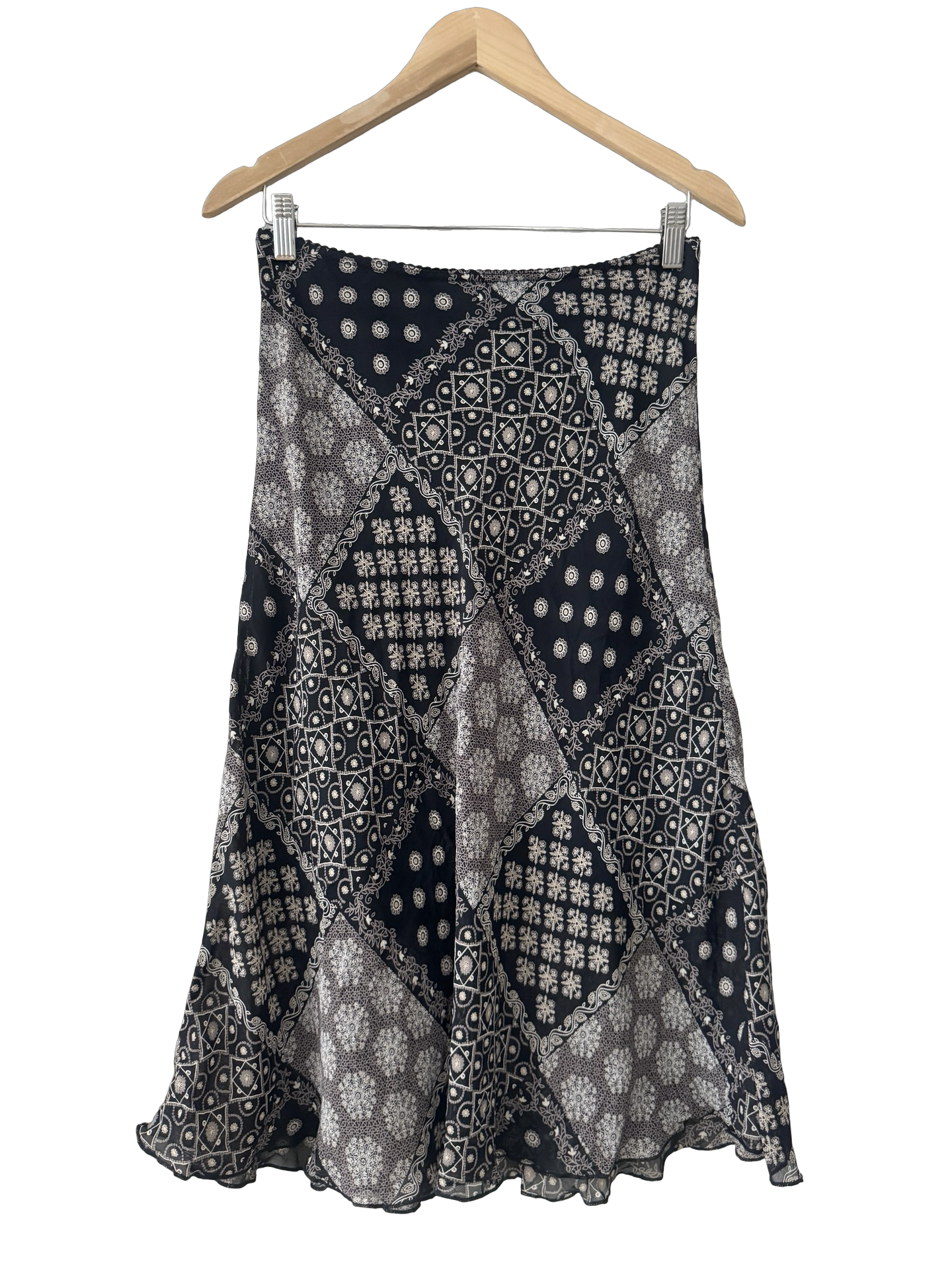 Vintage Y2K Midnight Mosaic Handkerchief Skirt (S)