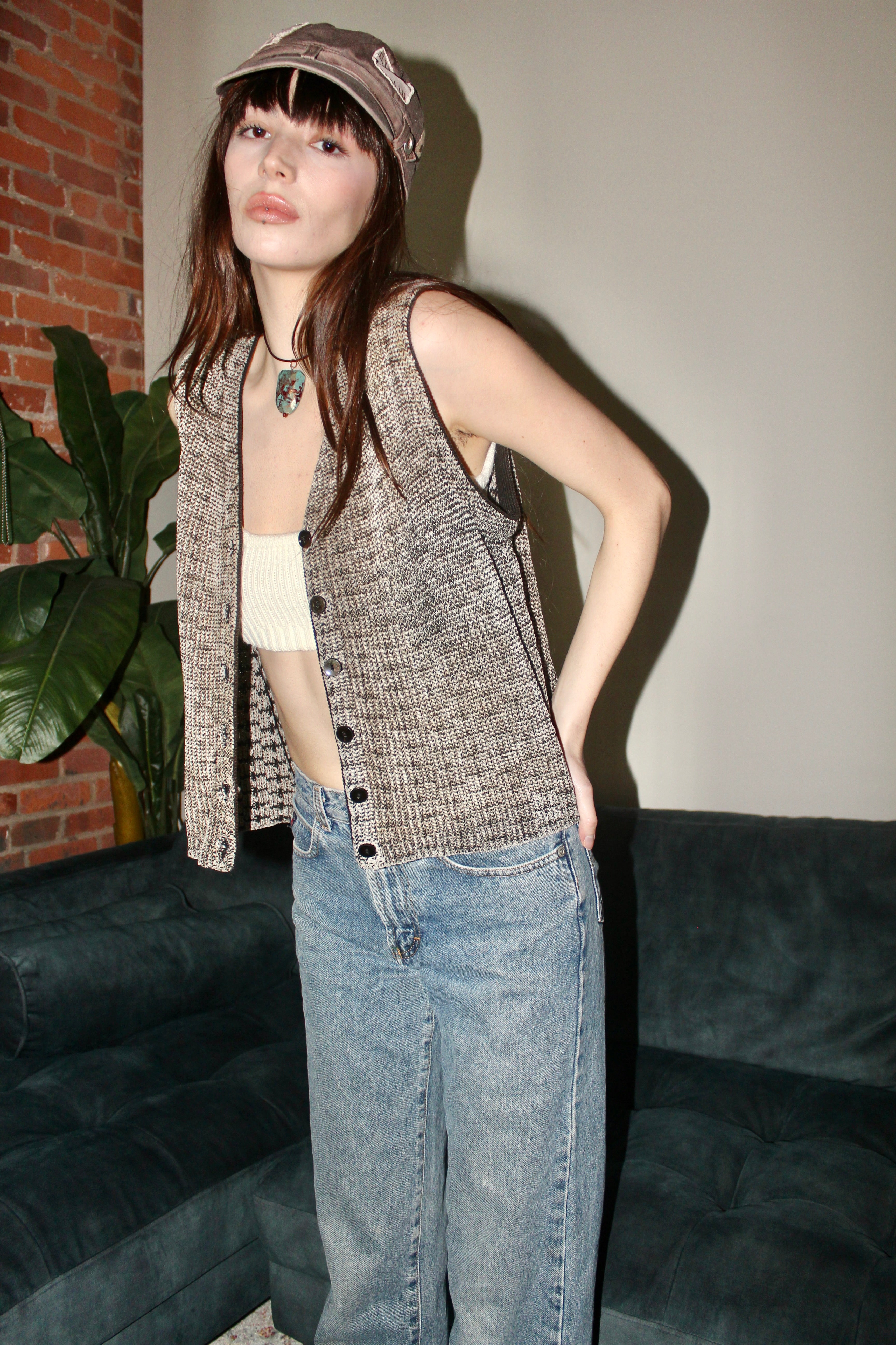 Vintage 90s Cozy Knit Vest (M)