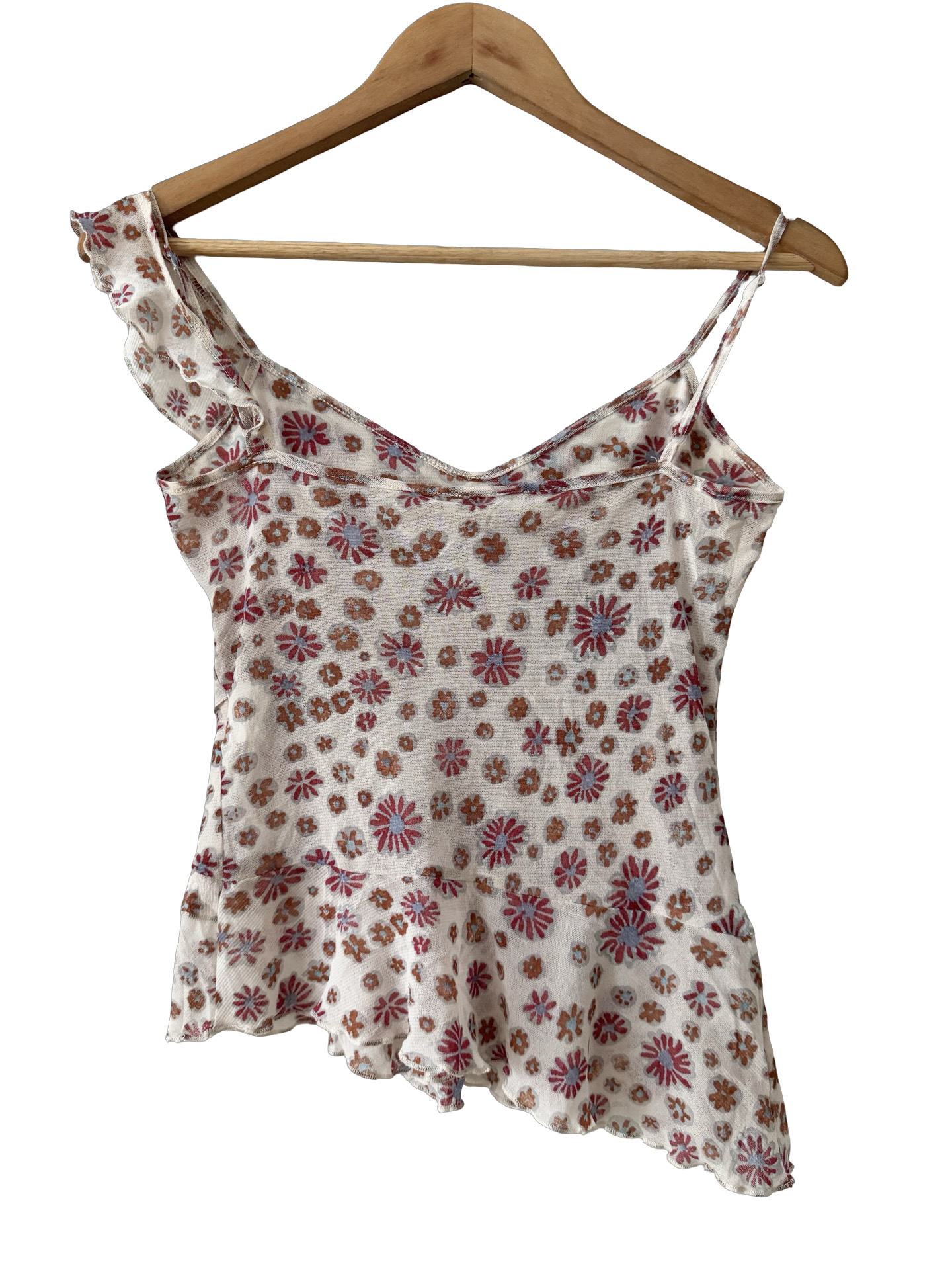 Vintage Y2K Sunday Morning Floral Ruffle Top (S)