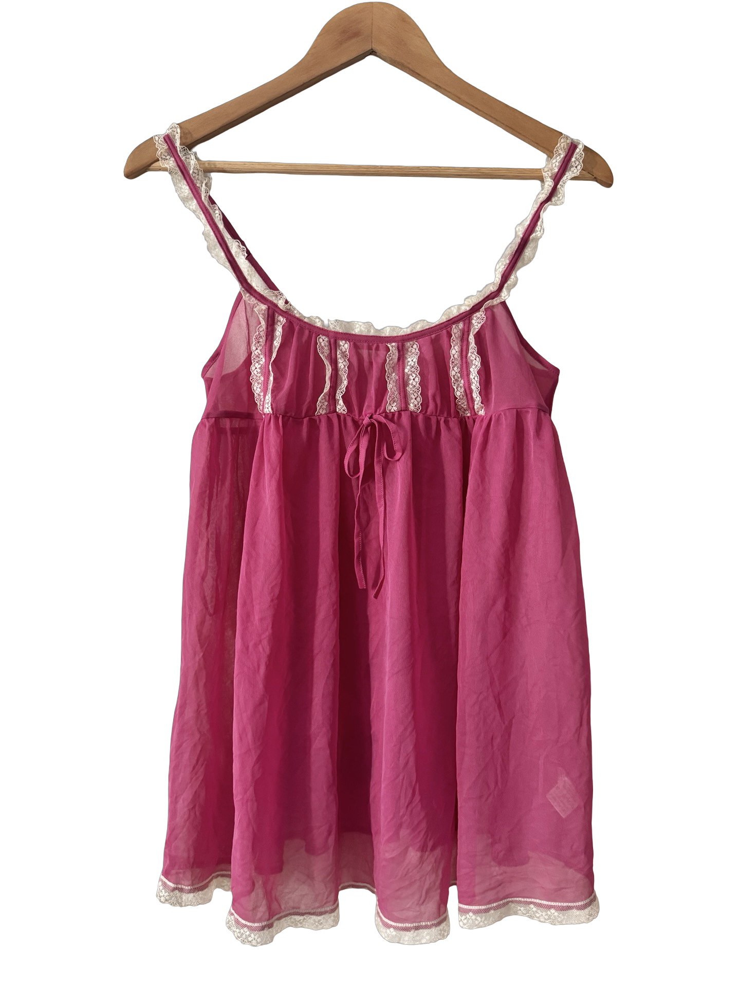 Vintage Y2K Raspberry Kisses Lace Babydoll (S)