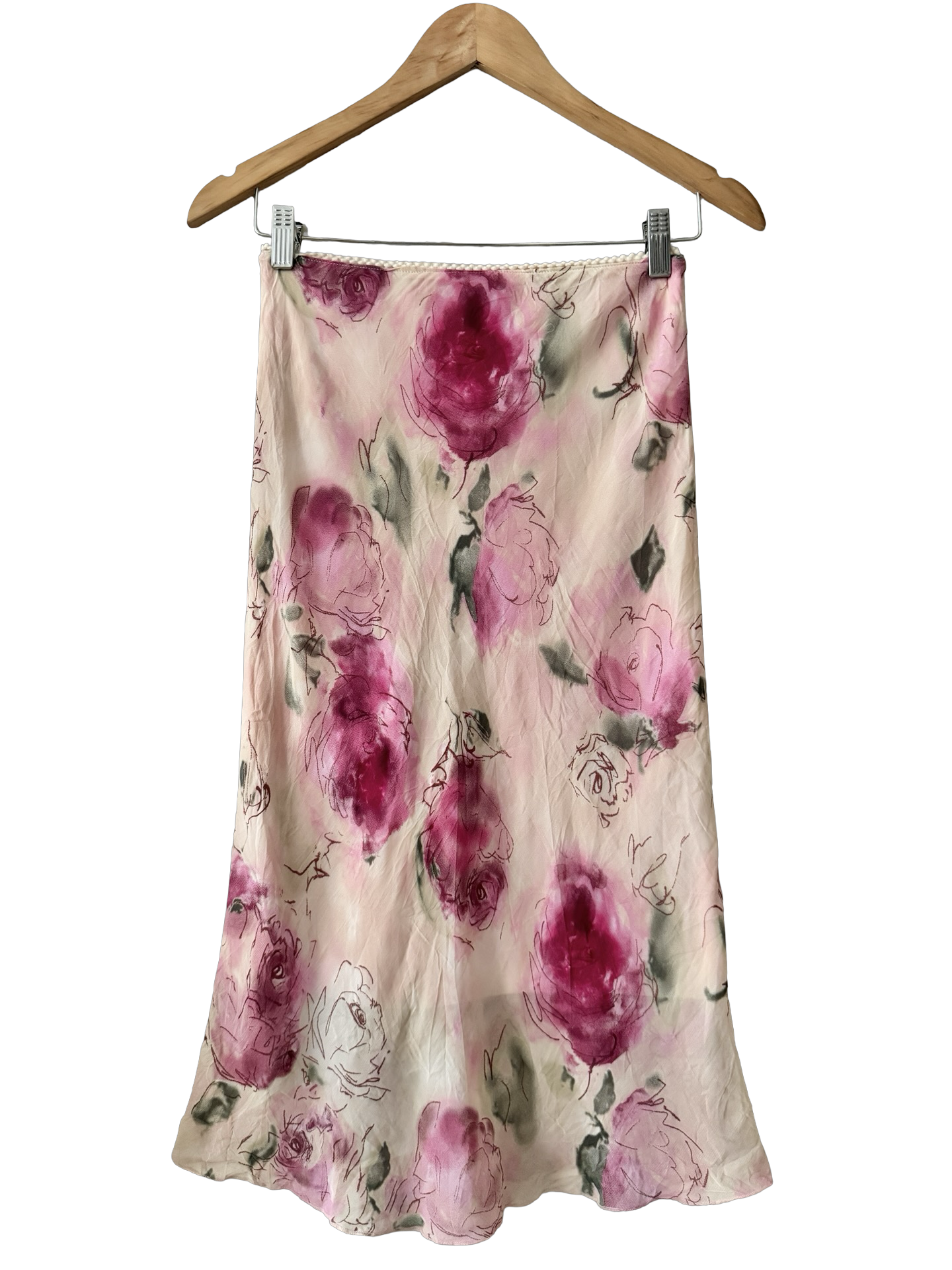 Vintage 90s Parisian Painted Roses Skirt (XS/S)