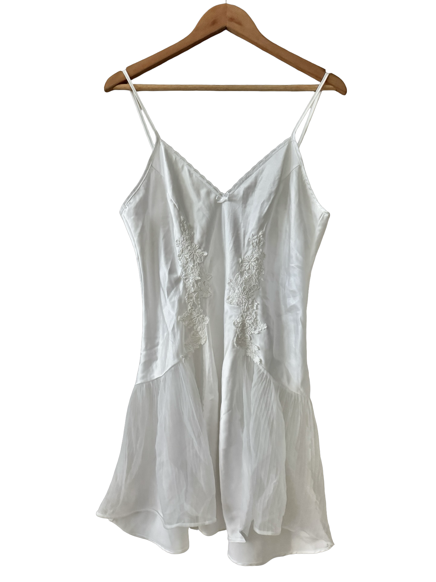 Vintage 90s Ivory Angel Lace Slip Dress (M)
