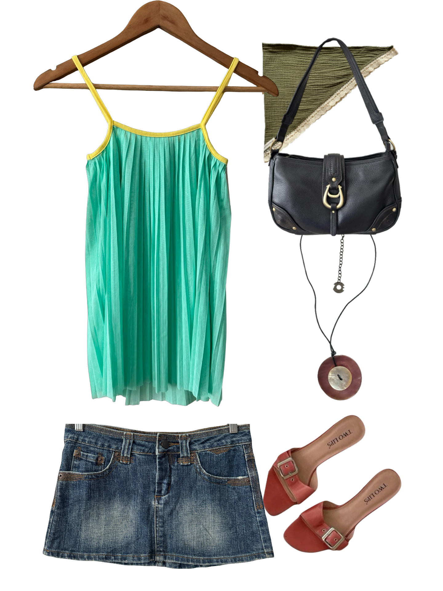 Vintage Y2K Sorbet Pleated Cami (XS)