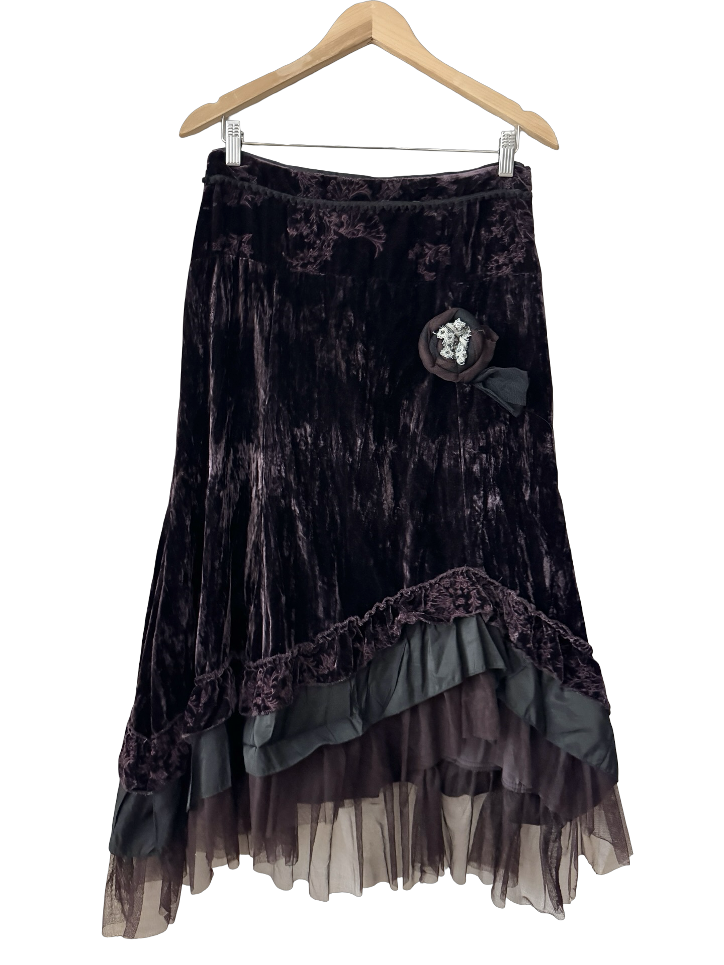 Vintage 90s Italian Avante Garde Midi Skirt (S)