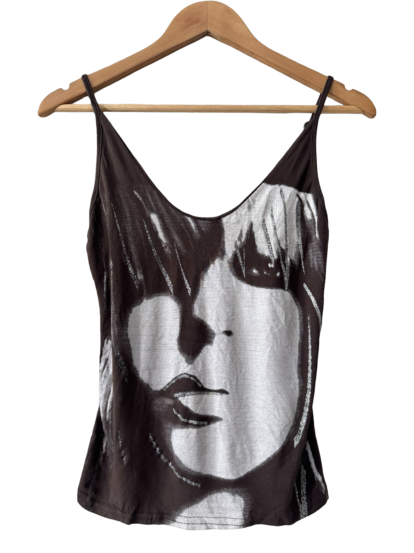 Vintage 90s French Silver Screen Portrait Cami (S/M)