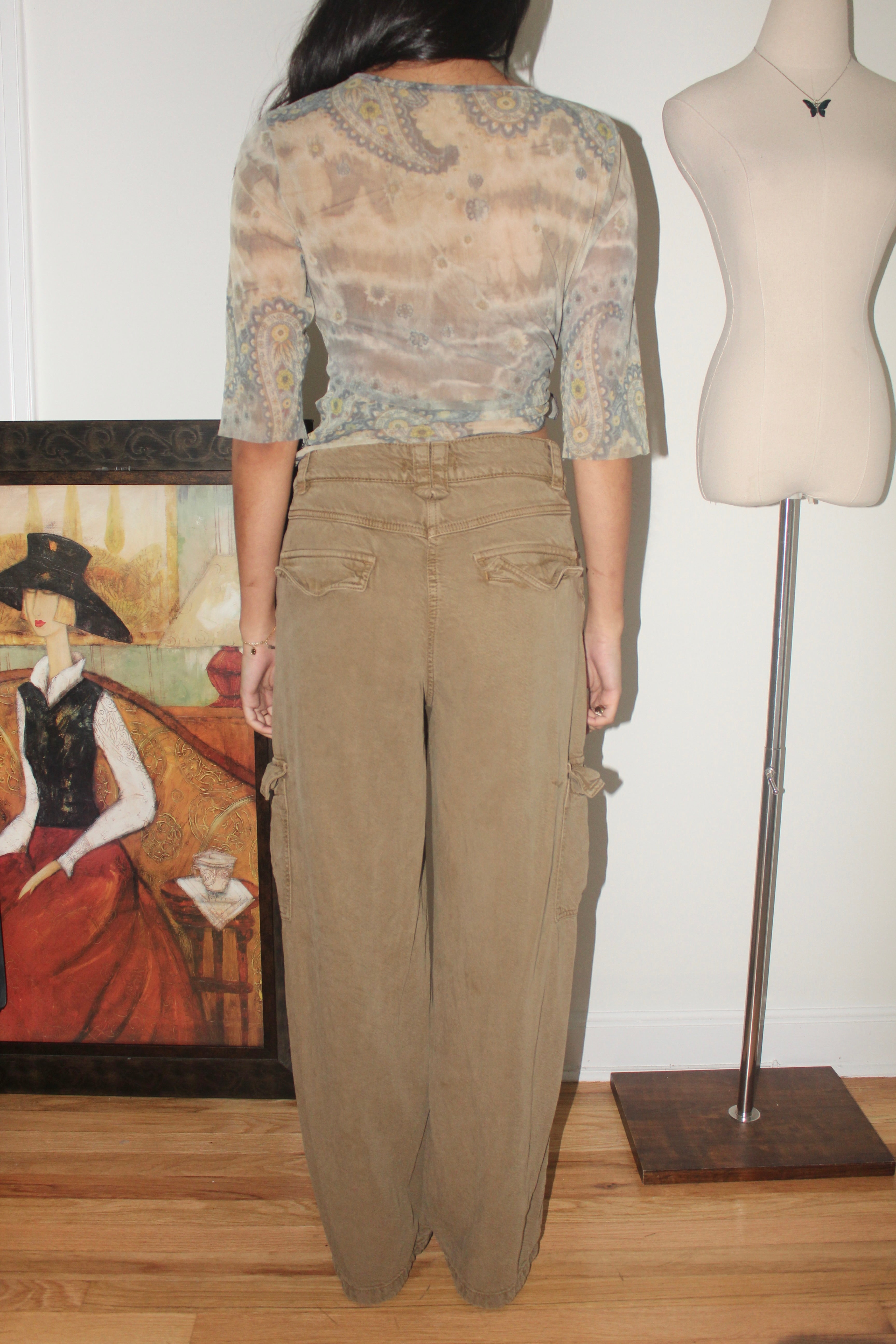 Vintage 90s Utilitarian Cargo Trousers (26")