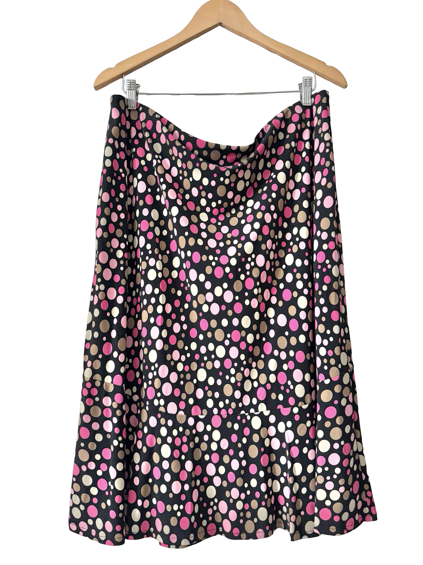 Vintage Y2K Bubblegum Polka Dot Midi Skirt (XL)