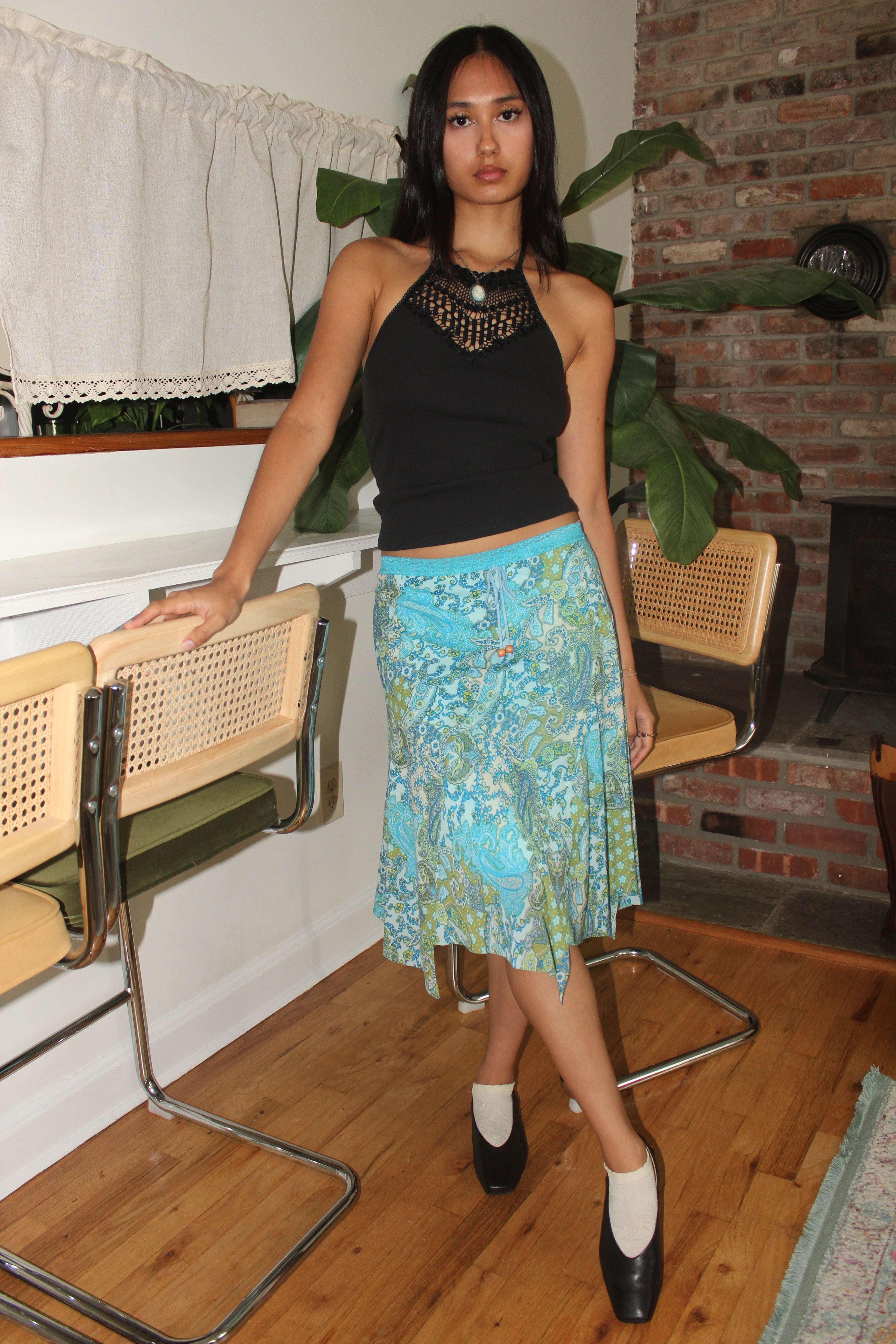 Vintage 90s Asymmetrical Ethereal Midi Skirt (S)