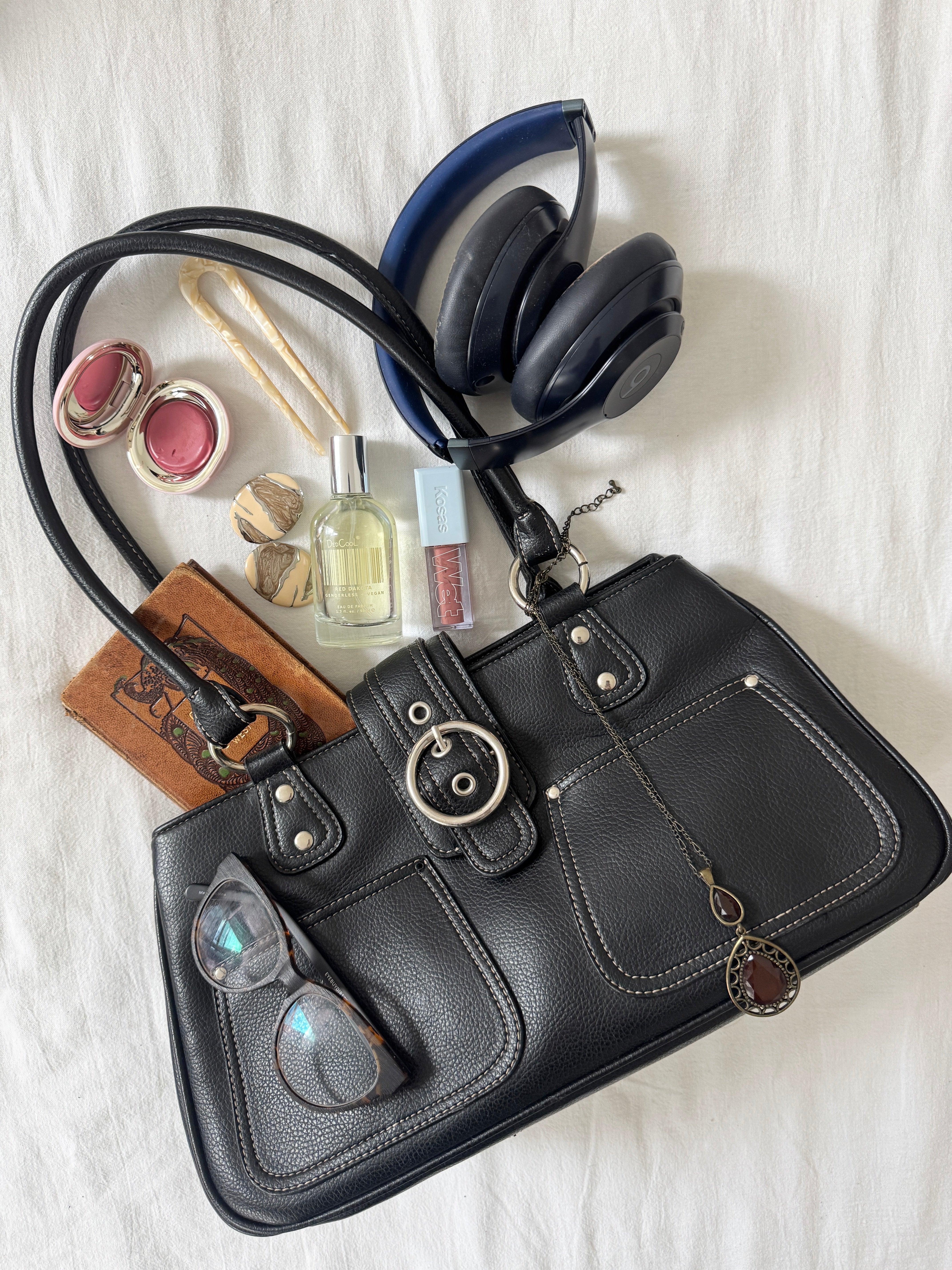 Vintage Y2K Nine & Company Black Utility Shoulder Bag