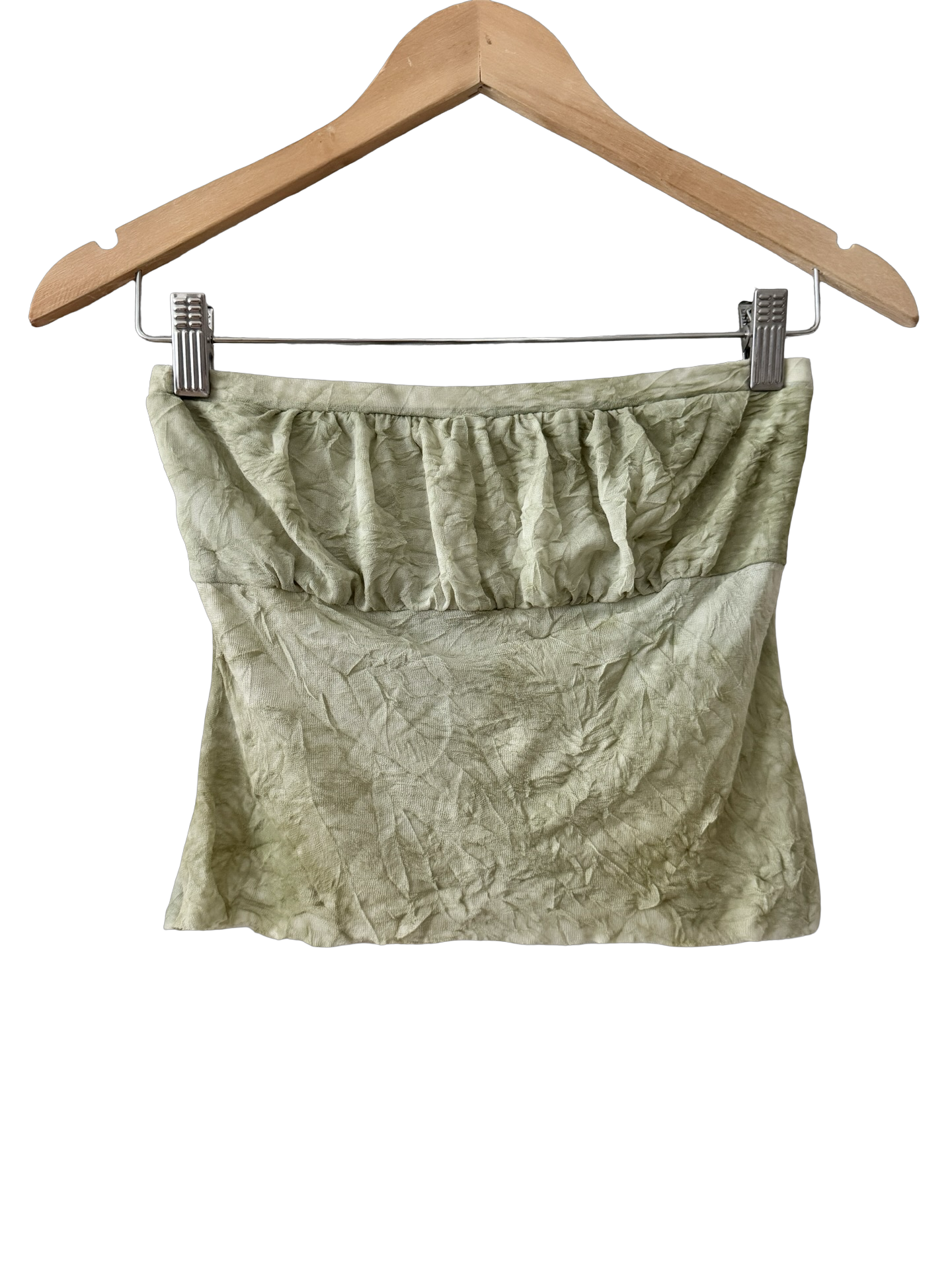 Vintage 90s F.A.N.G. Sage Crinkle Bandeau Top (S)