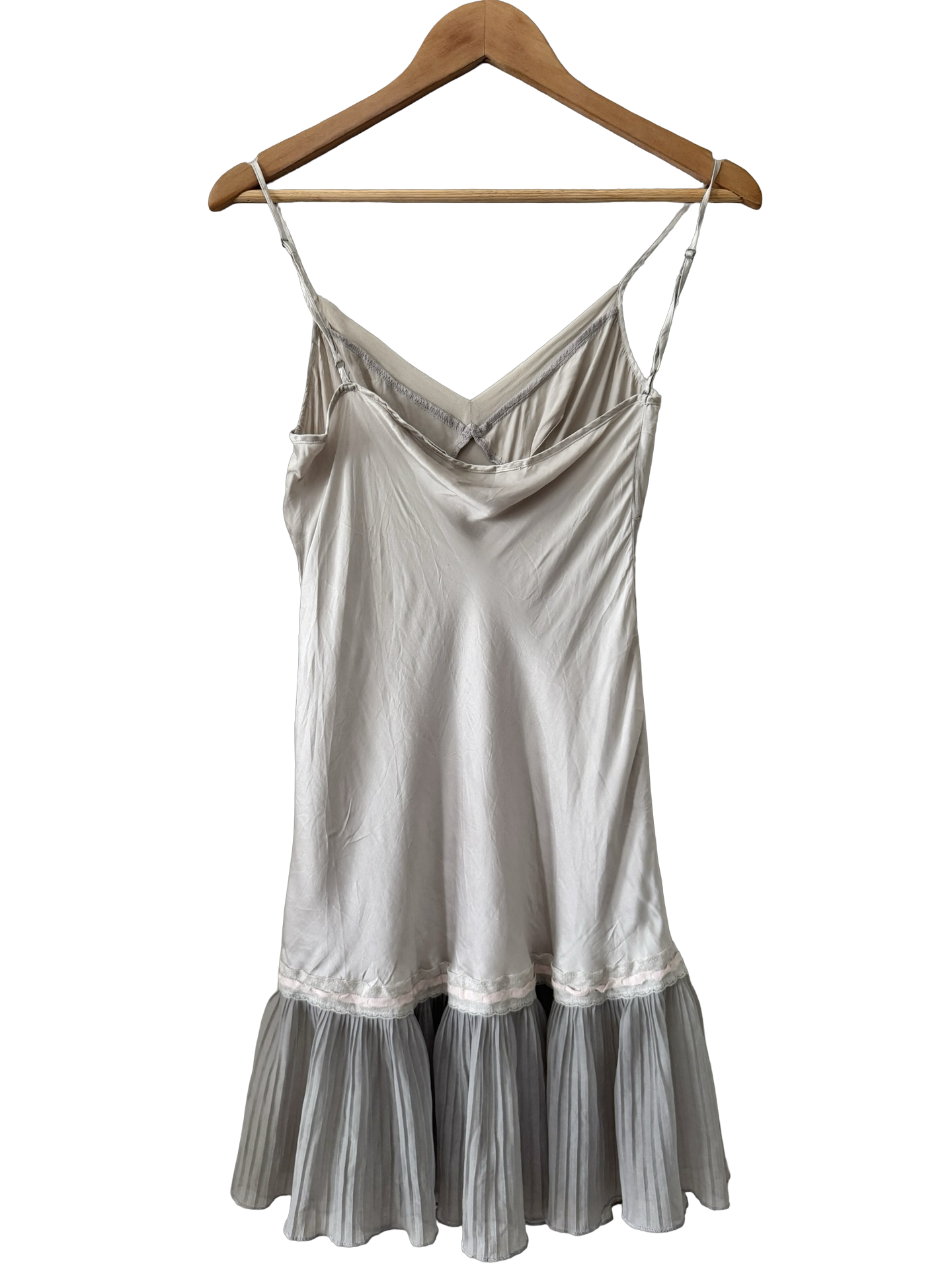 Vintage Y2K French Dove Silk Ballet Slip Dress (S-M)
