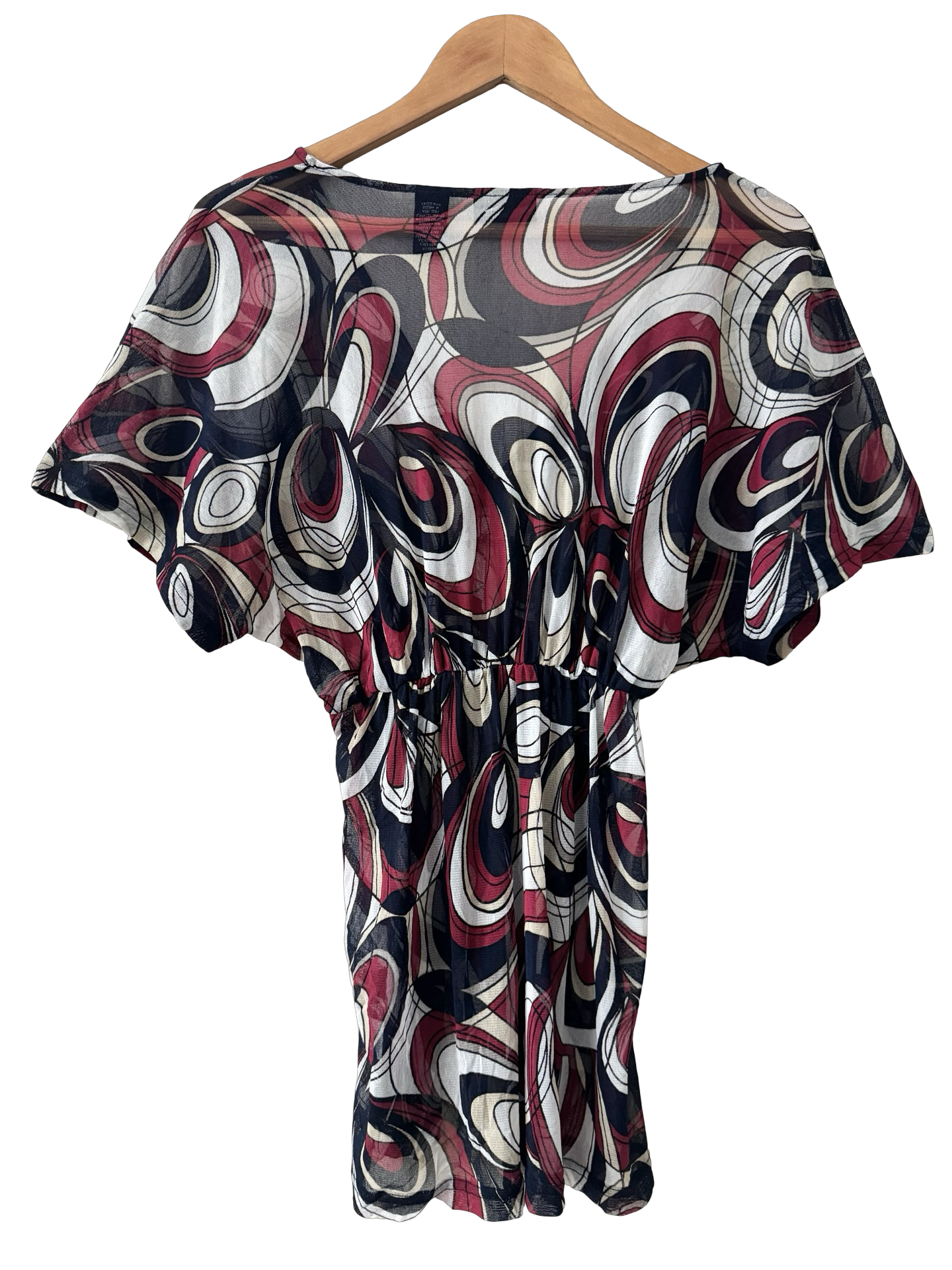 Vintage Y2K Mod Muse Abstract Babydoll Top (M)