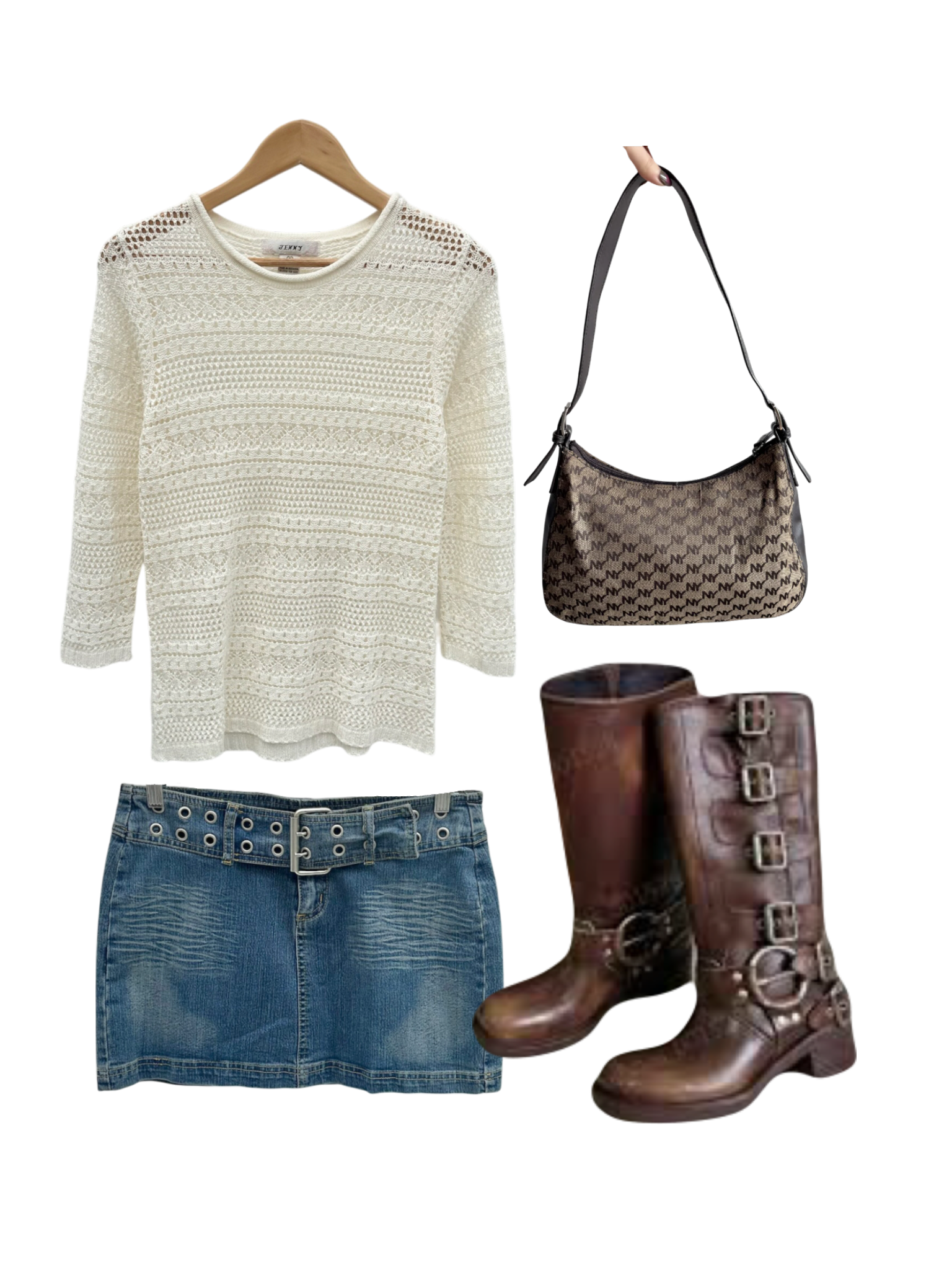 Vintage 90s Dainty Cozy Ivory Knit (S/M)