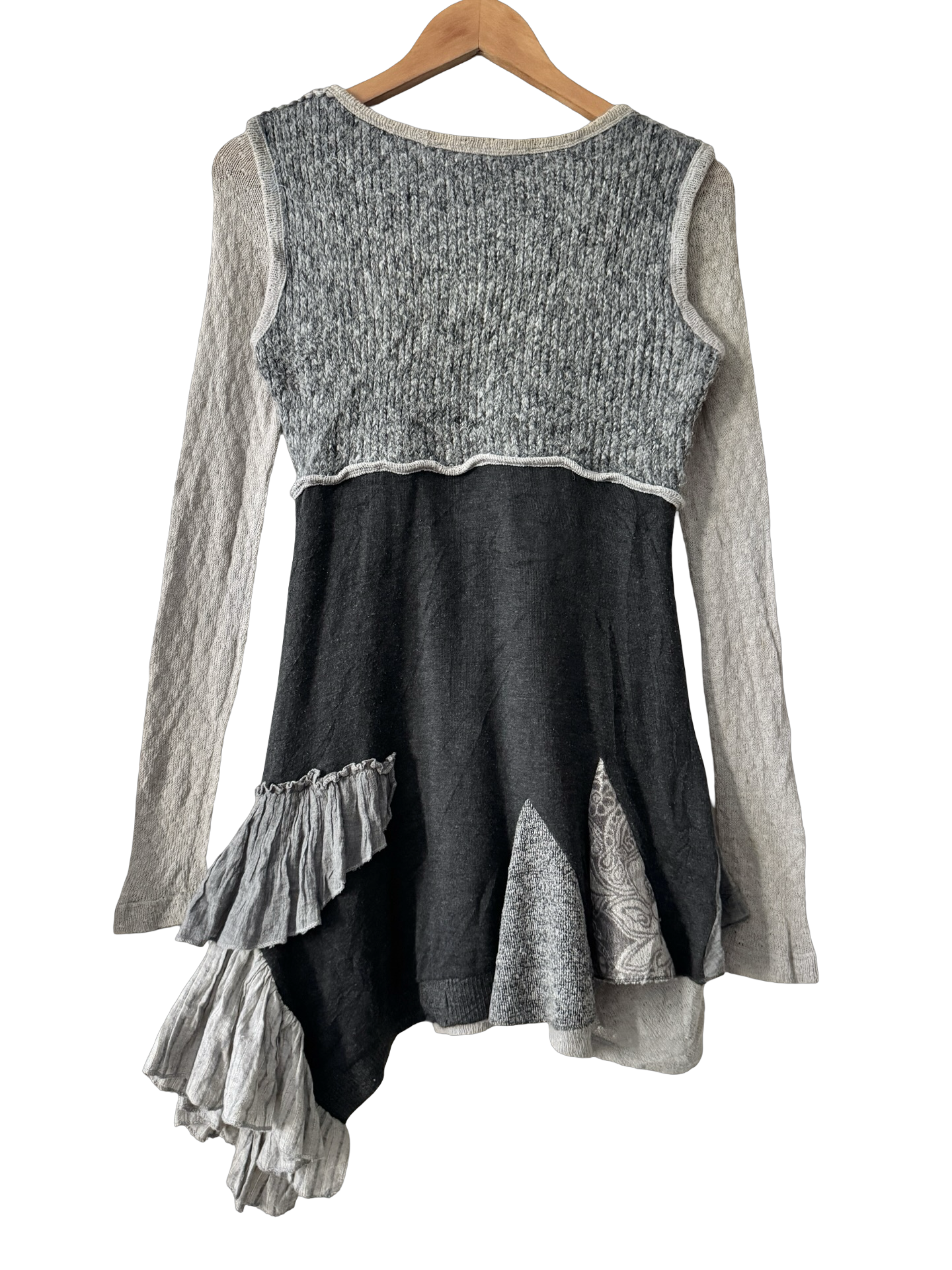 Vintage Y2K Woodland Spell Mixed Media Asymmetric Tunic (M)