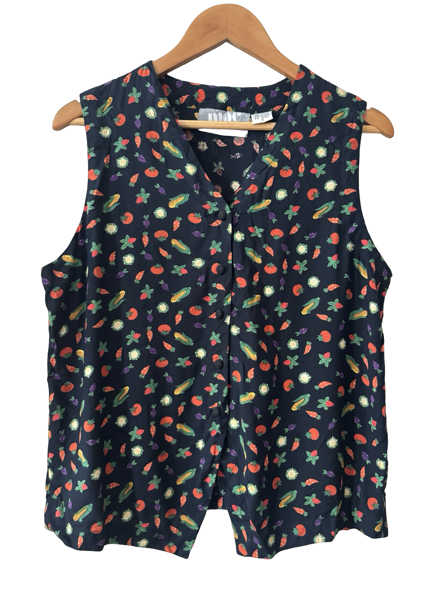 Vintage 80s Fruits & Veggies Vest Top (M)