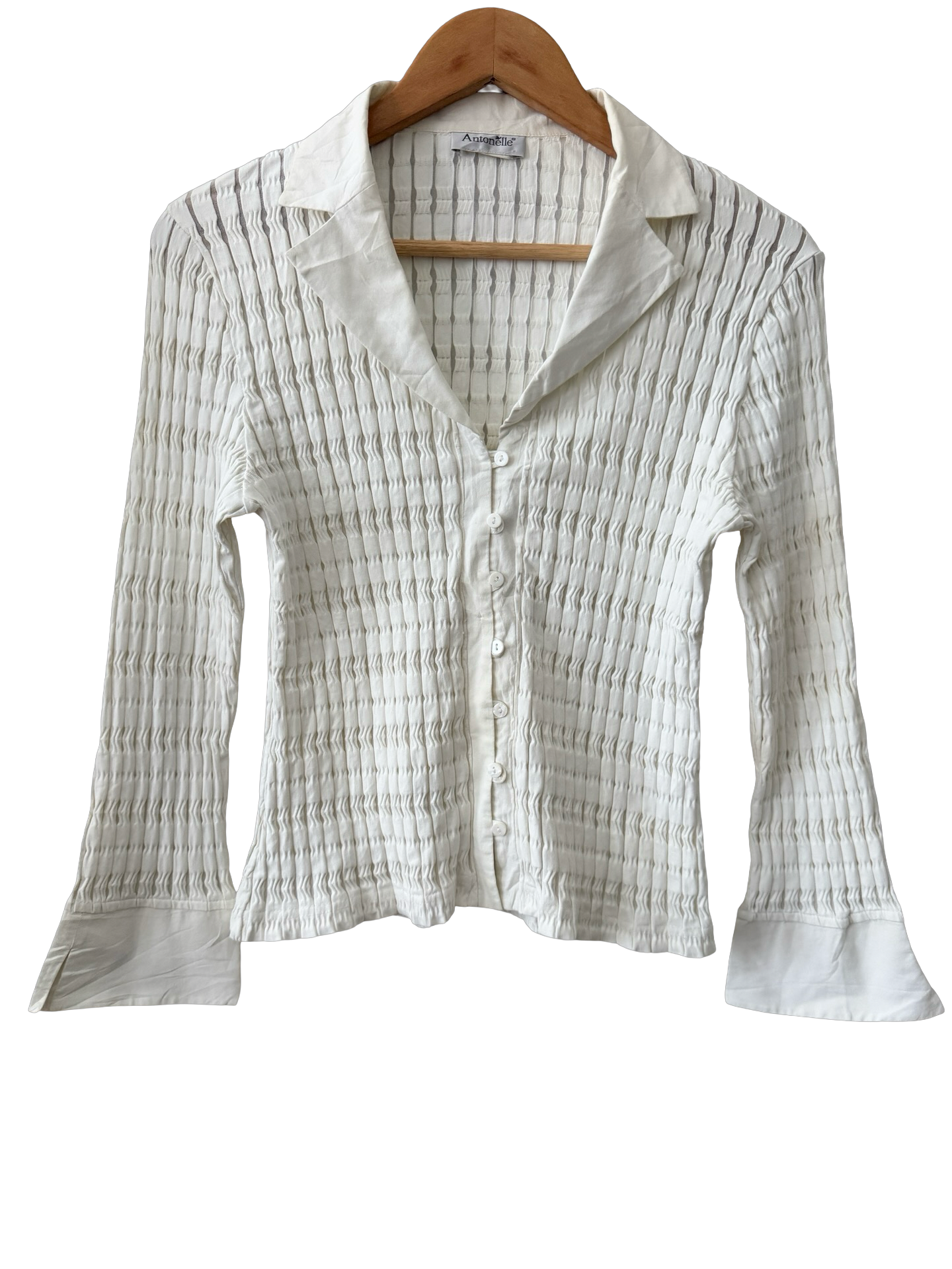 Vintage 90s Antonelle French Vanilla Smocked Blouse (M)