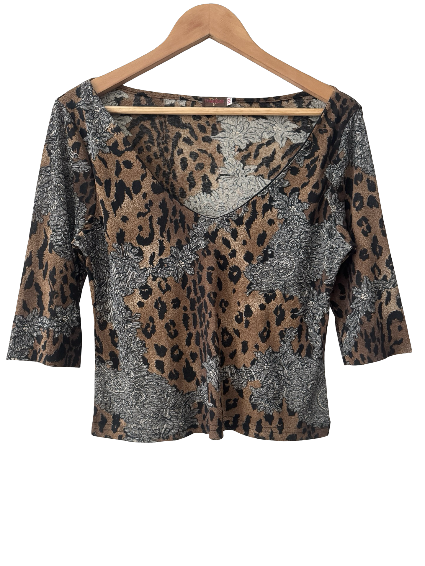 Vintage Y2K Leopard Paisley Siren Top (M-L)