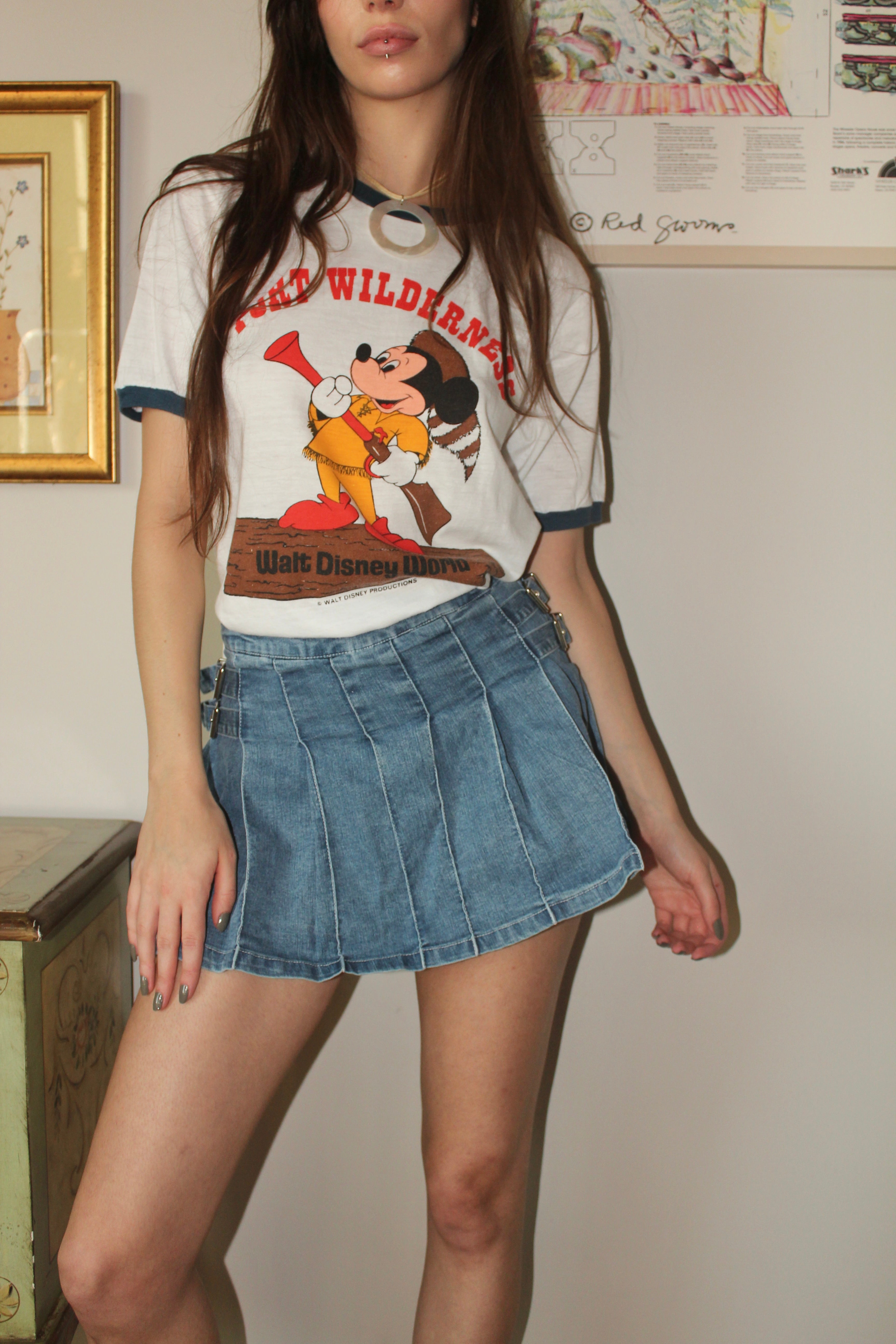 Vintage 70s Disney Graphic Ringer Tee (L)