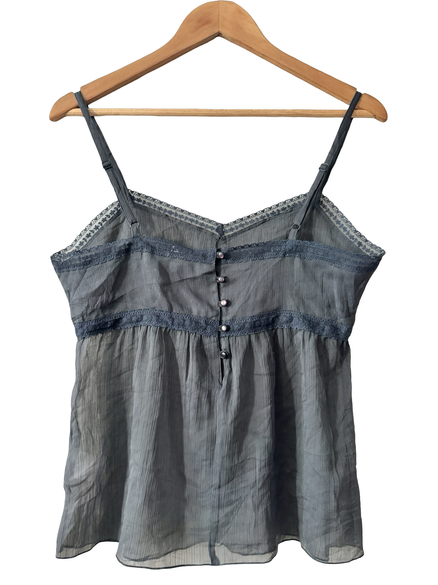 Vintage Y2K French Blue Hour Sheer Babydoll Camisole (S/M)