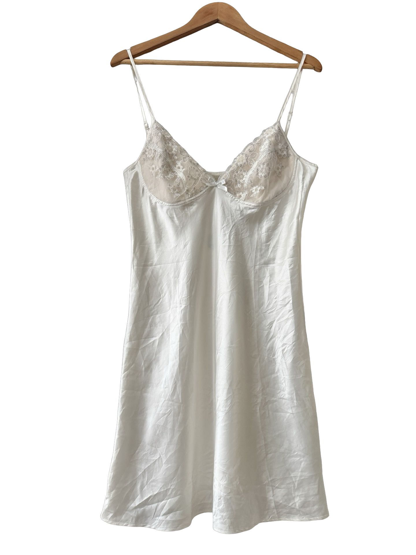 Vintage Y2K French Ivory Lace Slip (M/L)