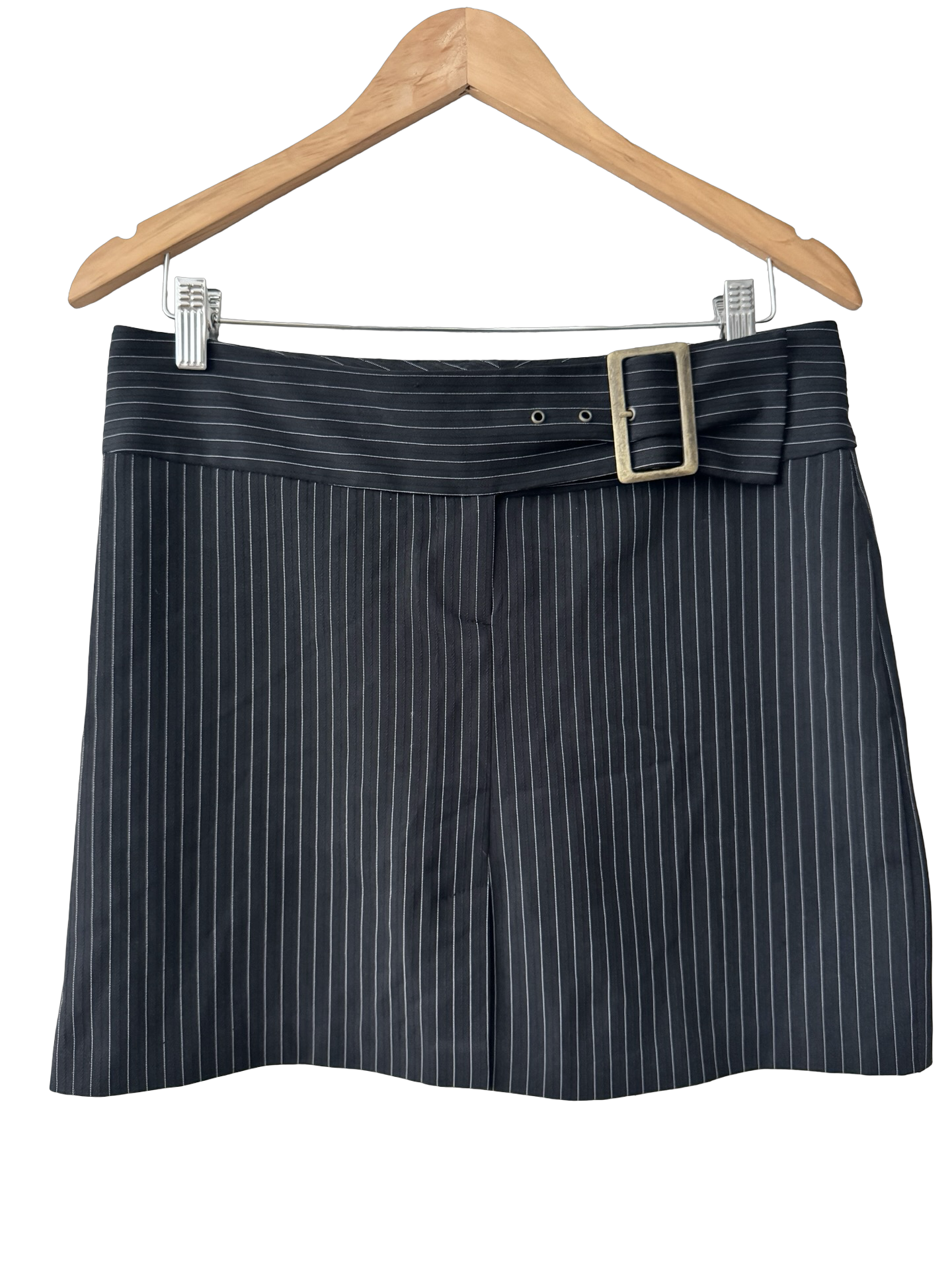 Vintage My Michelle Pinstripe Belted Mini Skirt (M/L)