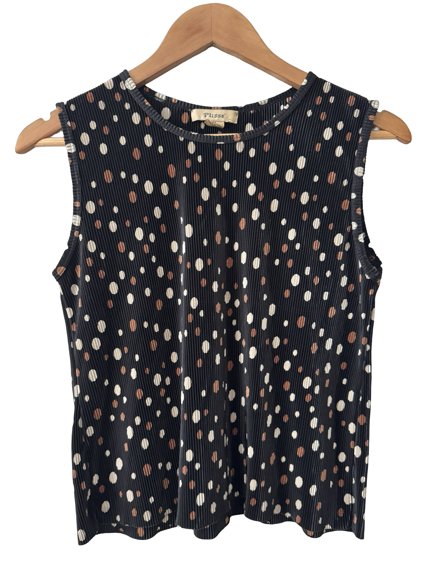 Vintage Y2K Polka Dot Ribbed Tank (M)
