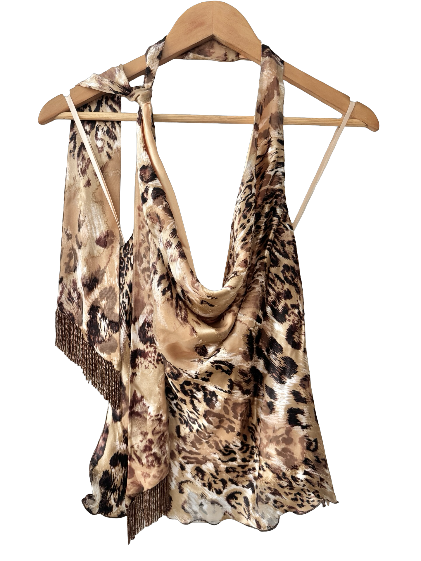 Vintage Y2K Wild Thing Cache Fringe Halter (M)