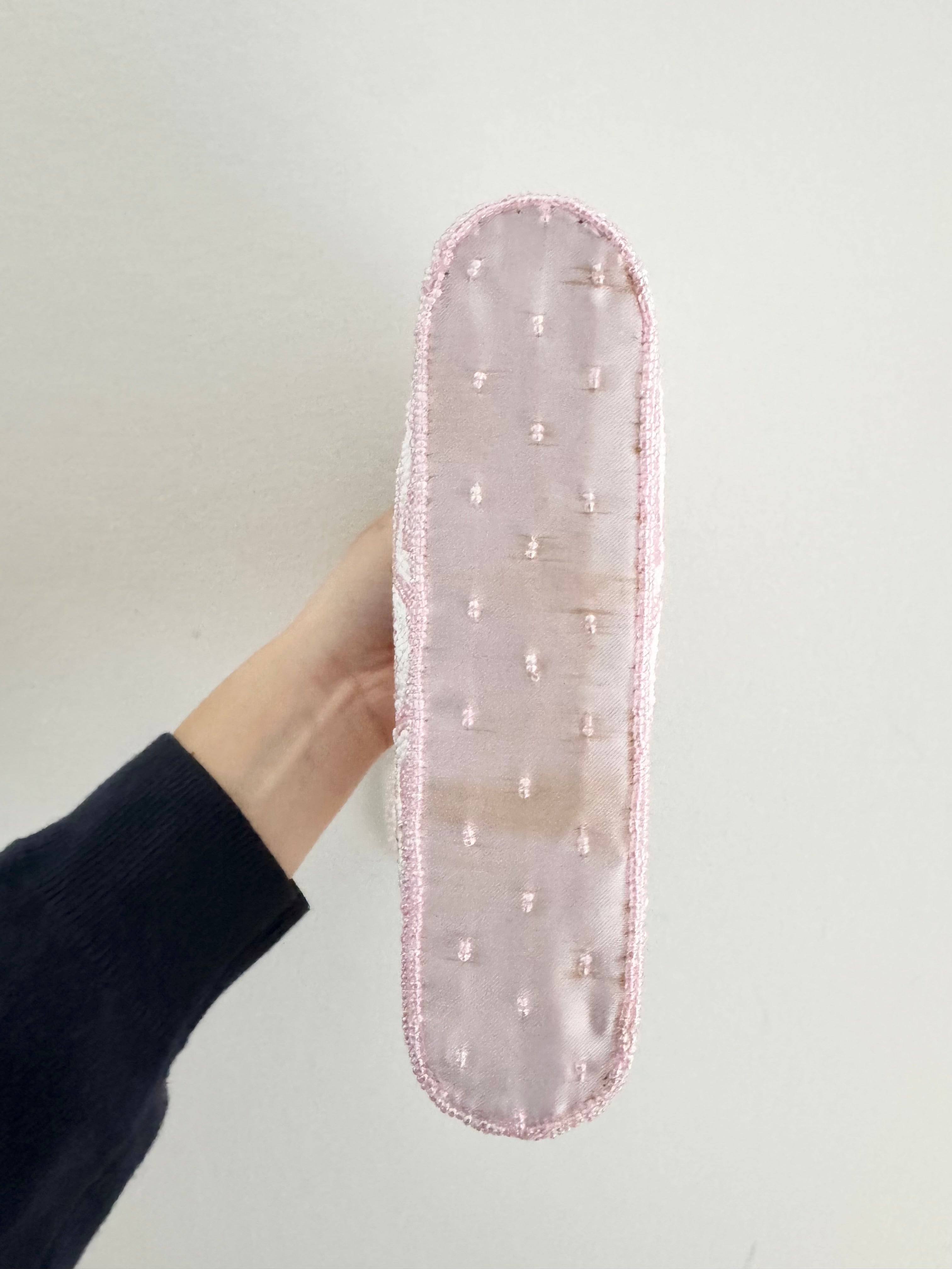 Vintage Blush Beaded Floral Mini Bag