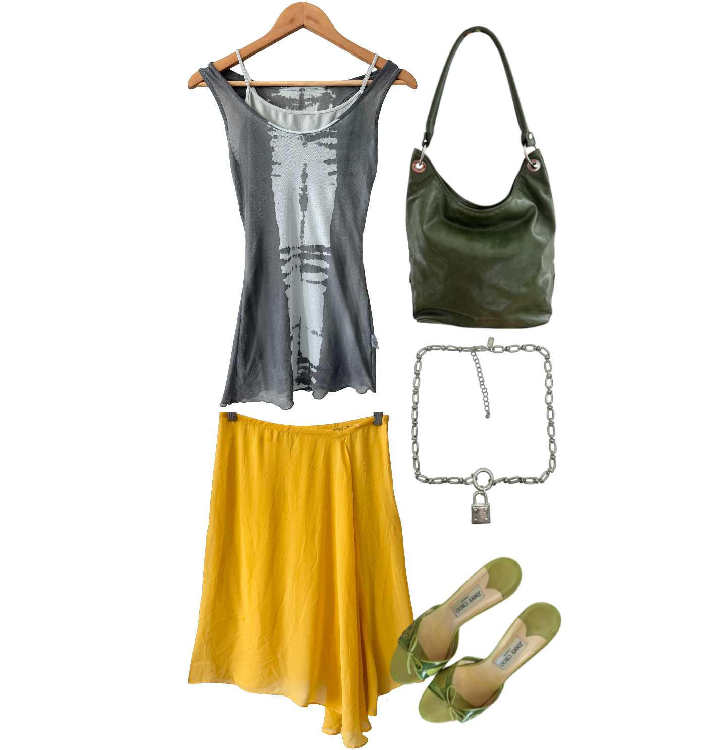 Vintage 90s Mango Silk Handkerchief Skirt (S)
