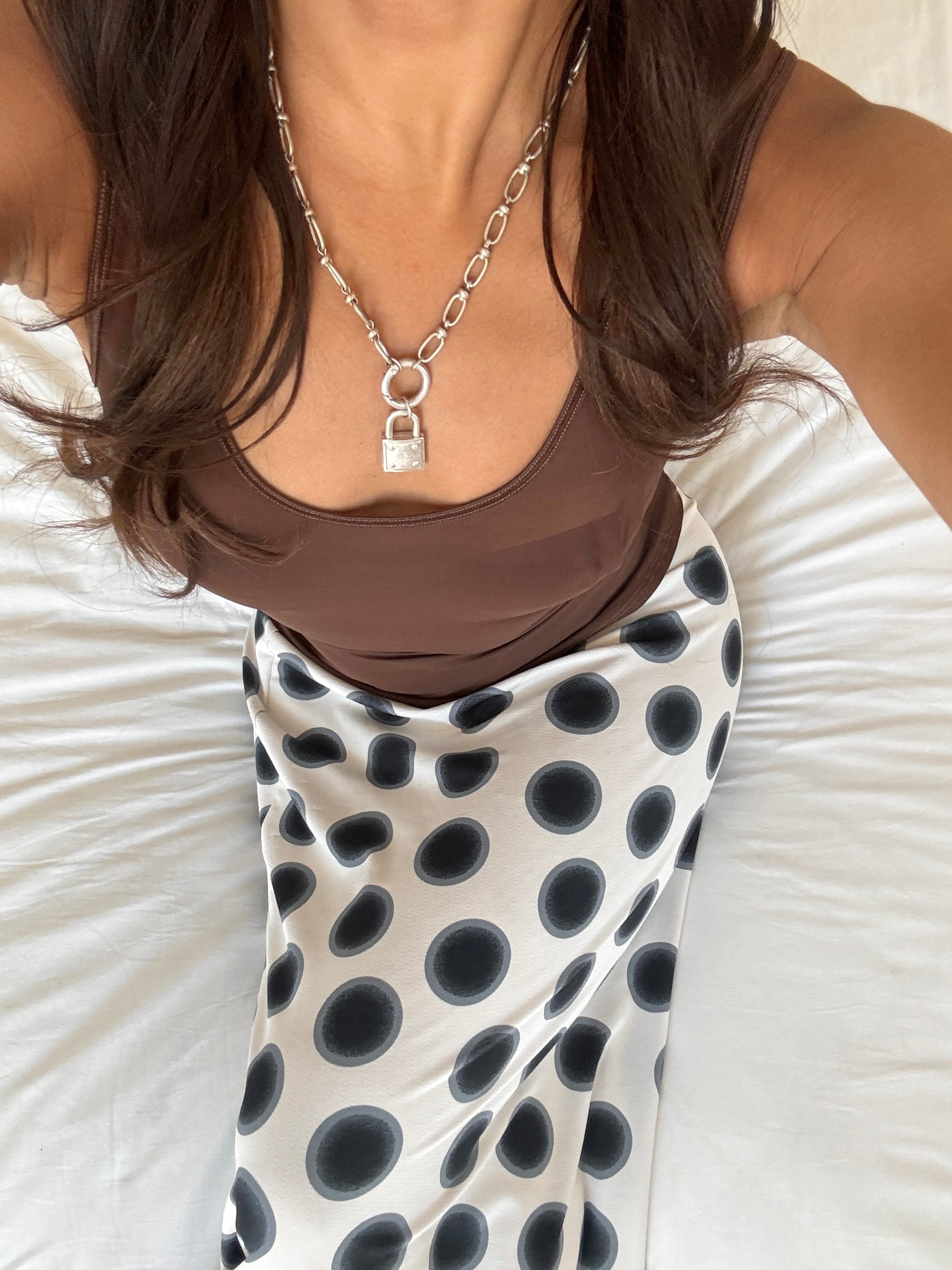 Vintage Silver Lock Charm Necklace