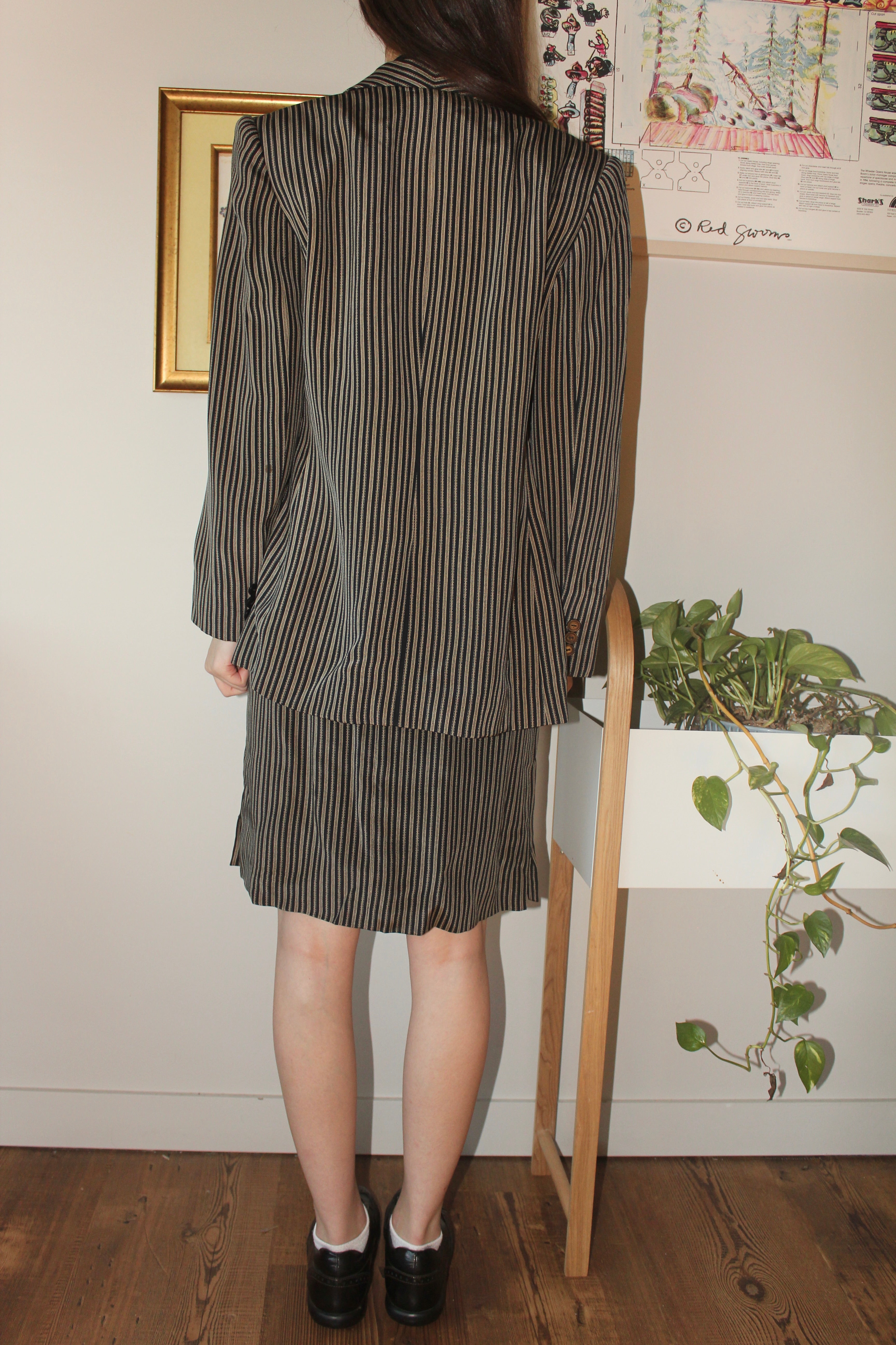 Vintage 80s Silk Plaid Twin Set (S)