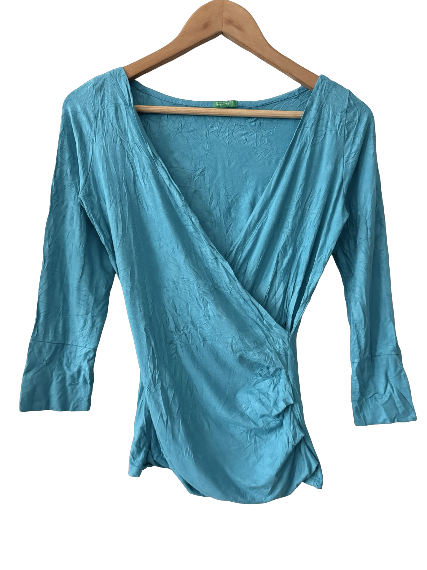 Vintage Y2K Ocean Wrap Top (S/M)