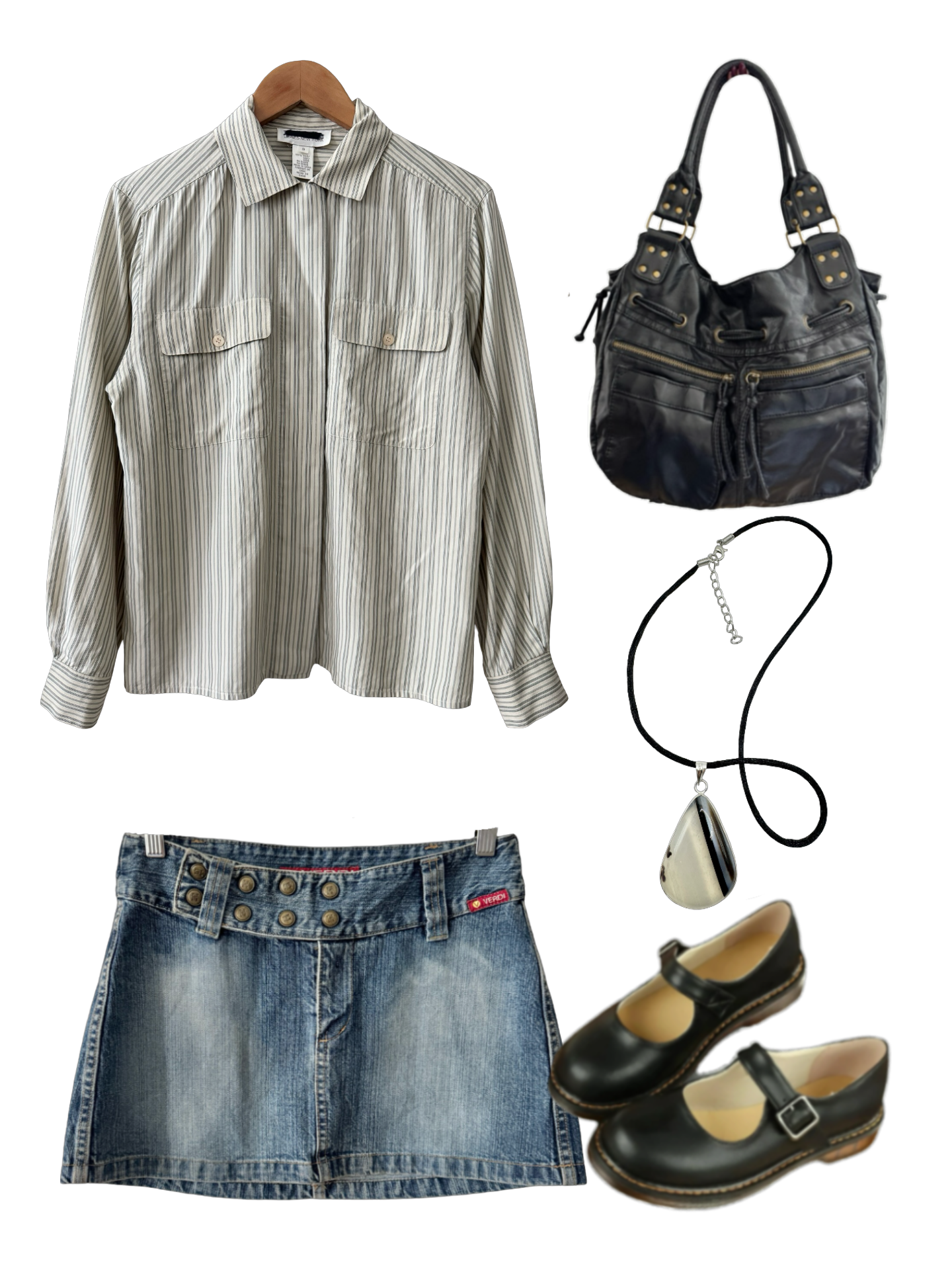 Vintage 90s Silk Stripe Button Top (M/L)