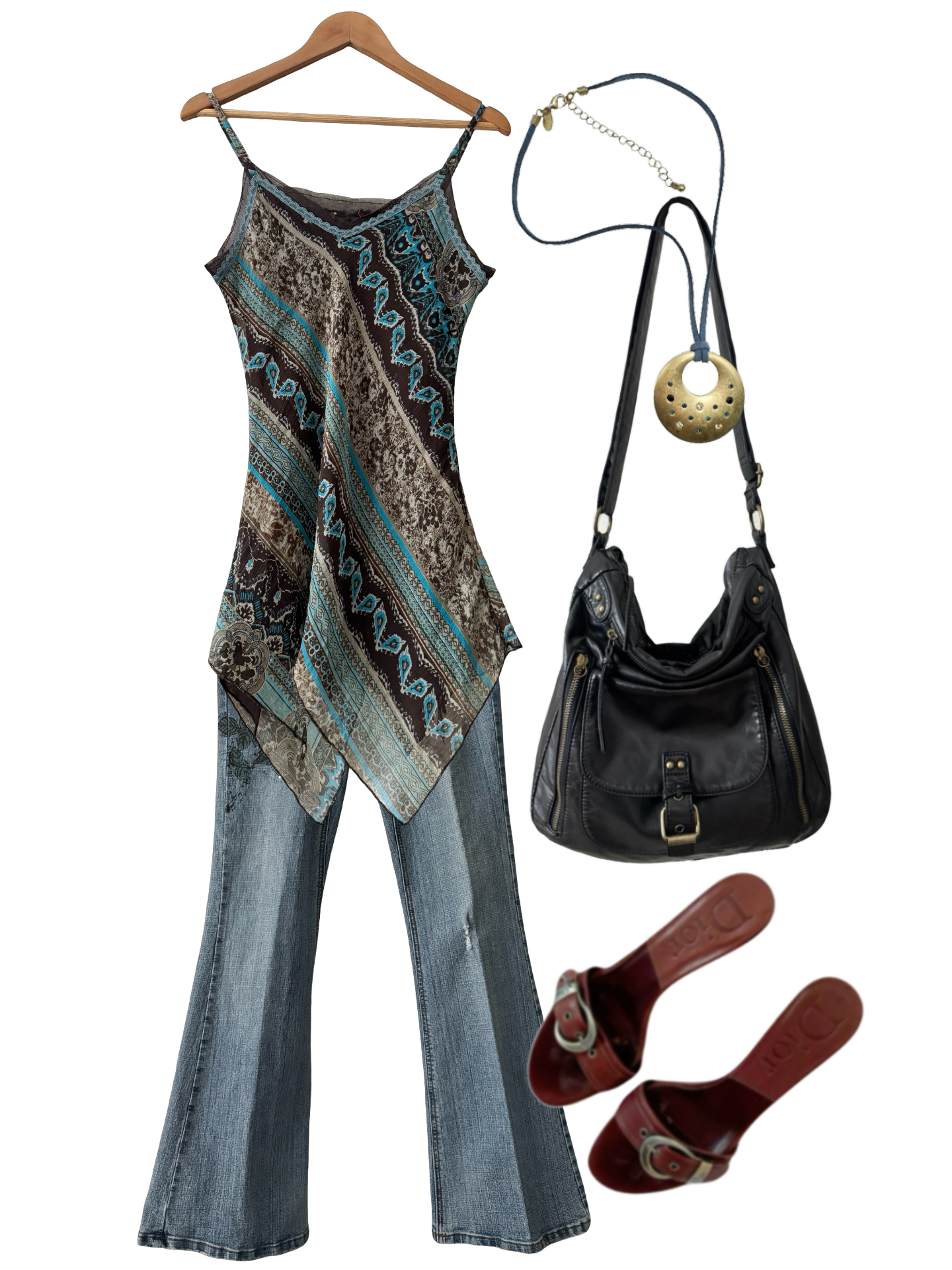 Vintage Y2K Turquoise Caravan Top (M)
