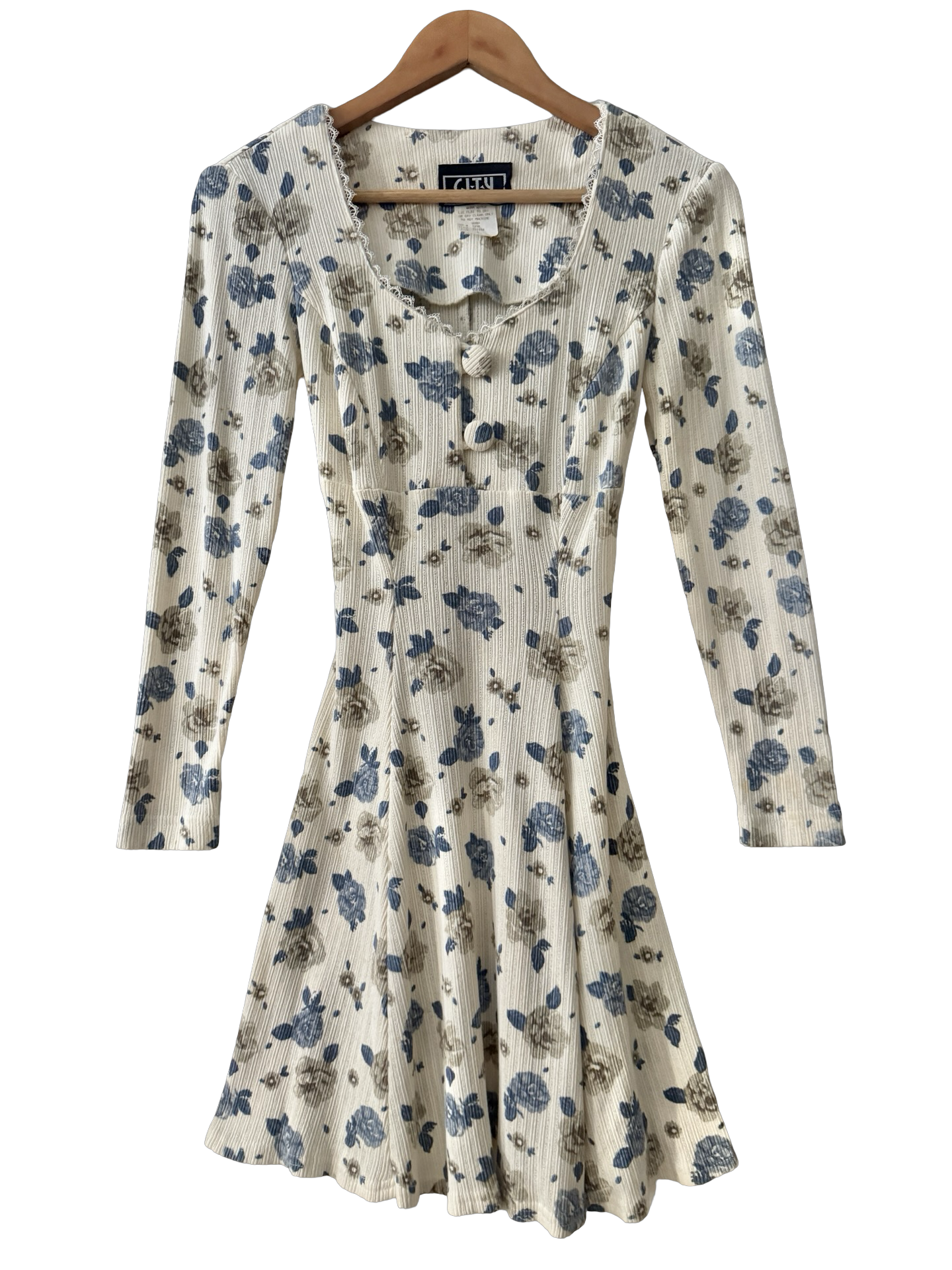 Vintage 80s Prairie Garden Babydoll  Dress (S/M)