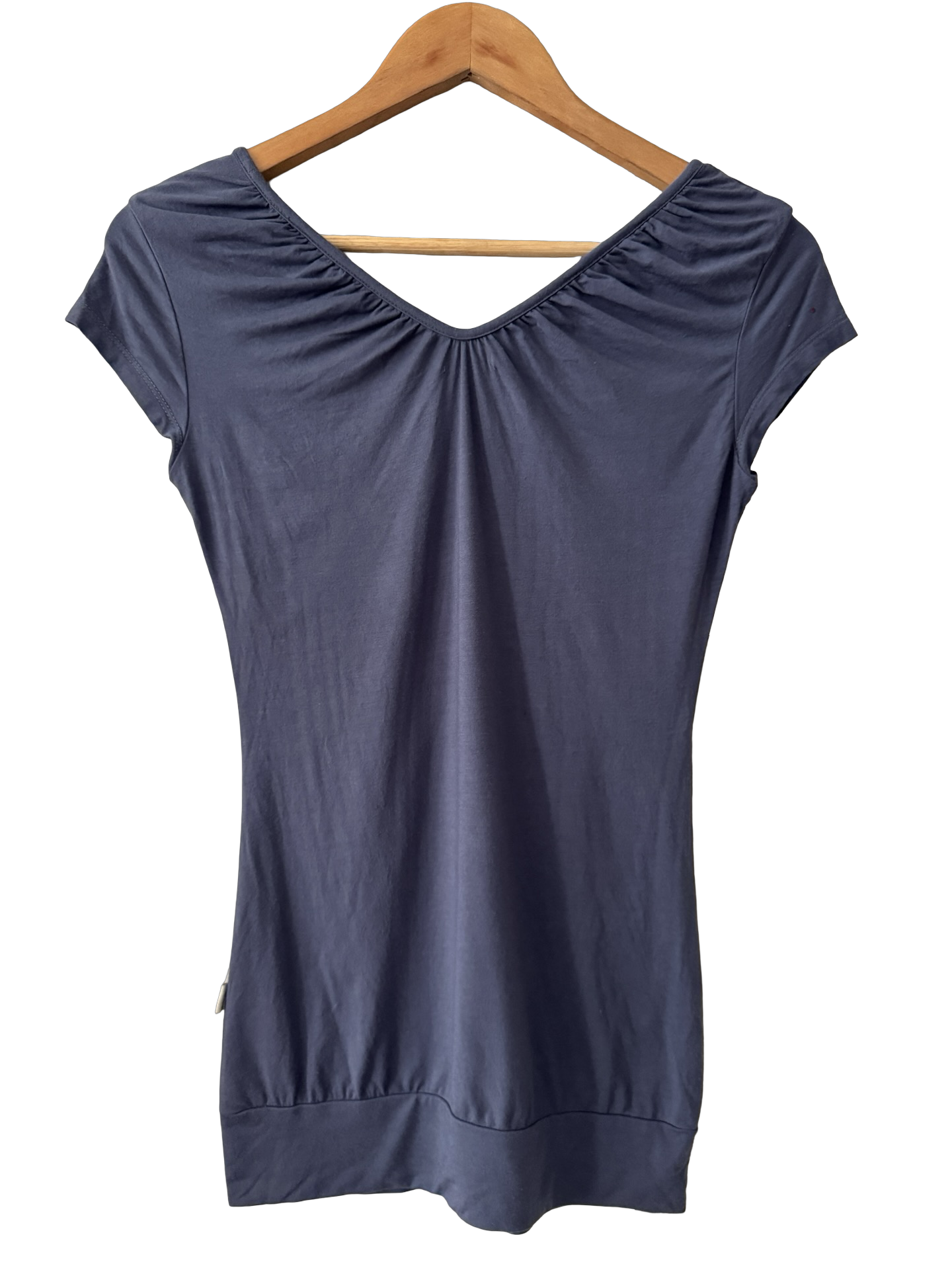 Vintage Y2K Slate Blue Stud Detail Fitted Top (S/M)