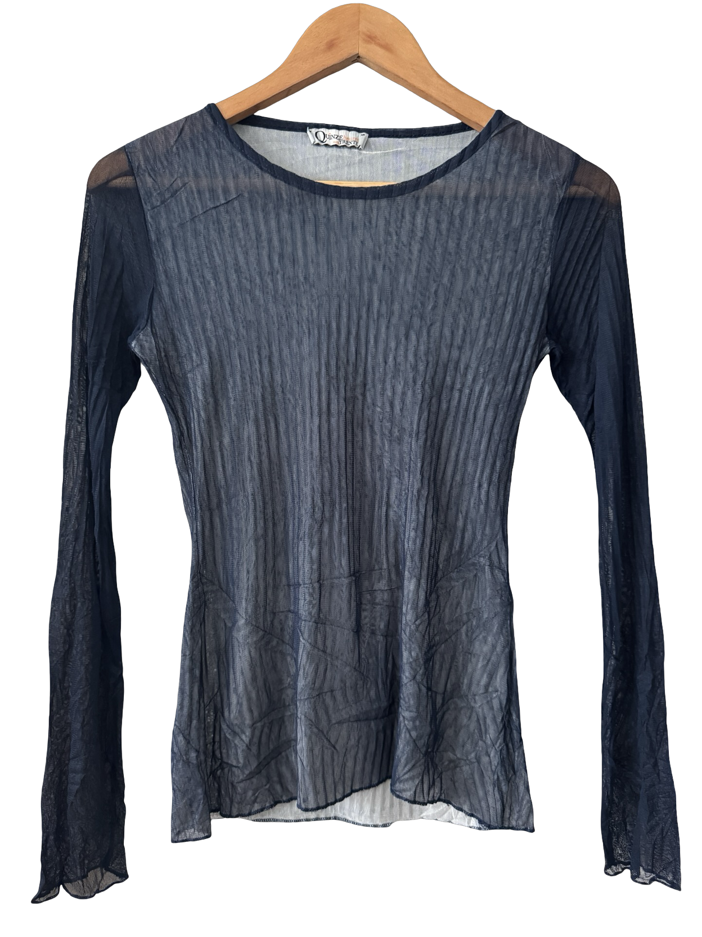 Vintage Y2K Parisian Midnight Layered Mesh Top (M)