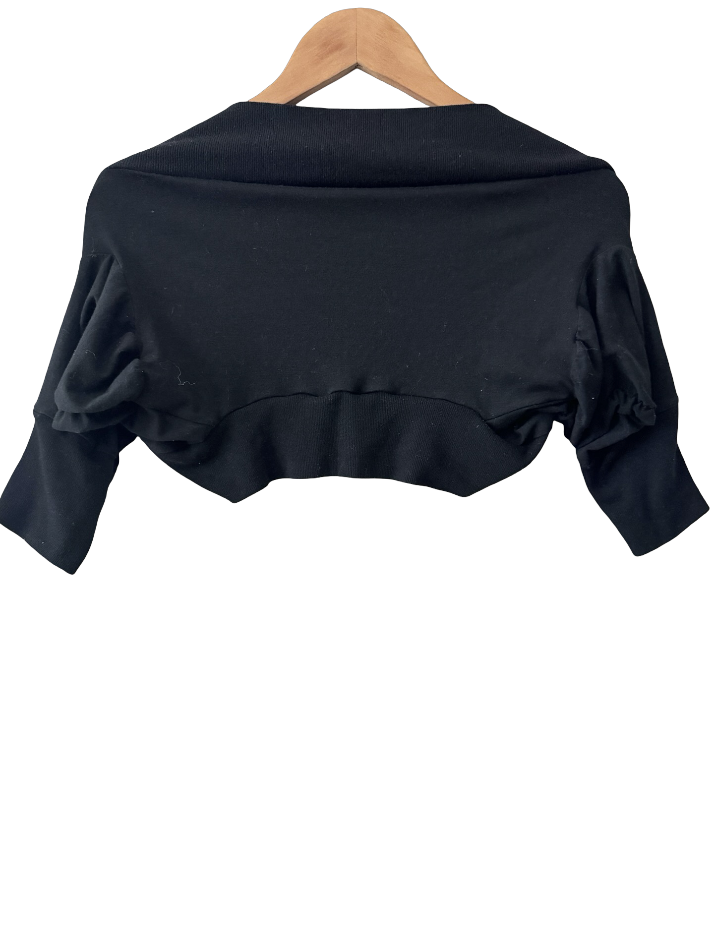 Vintage Y2K Black Cropped Knit Shrug (S)