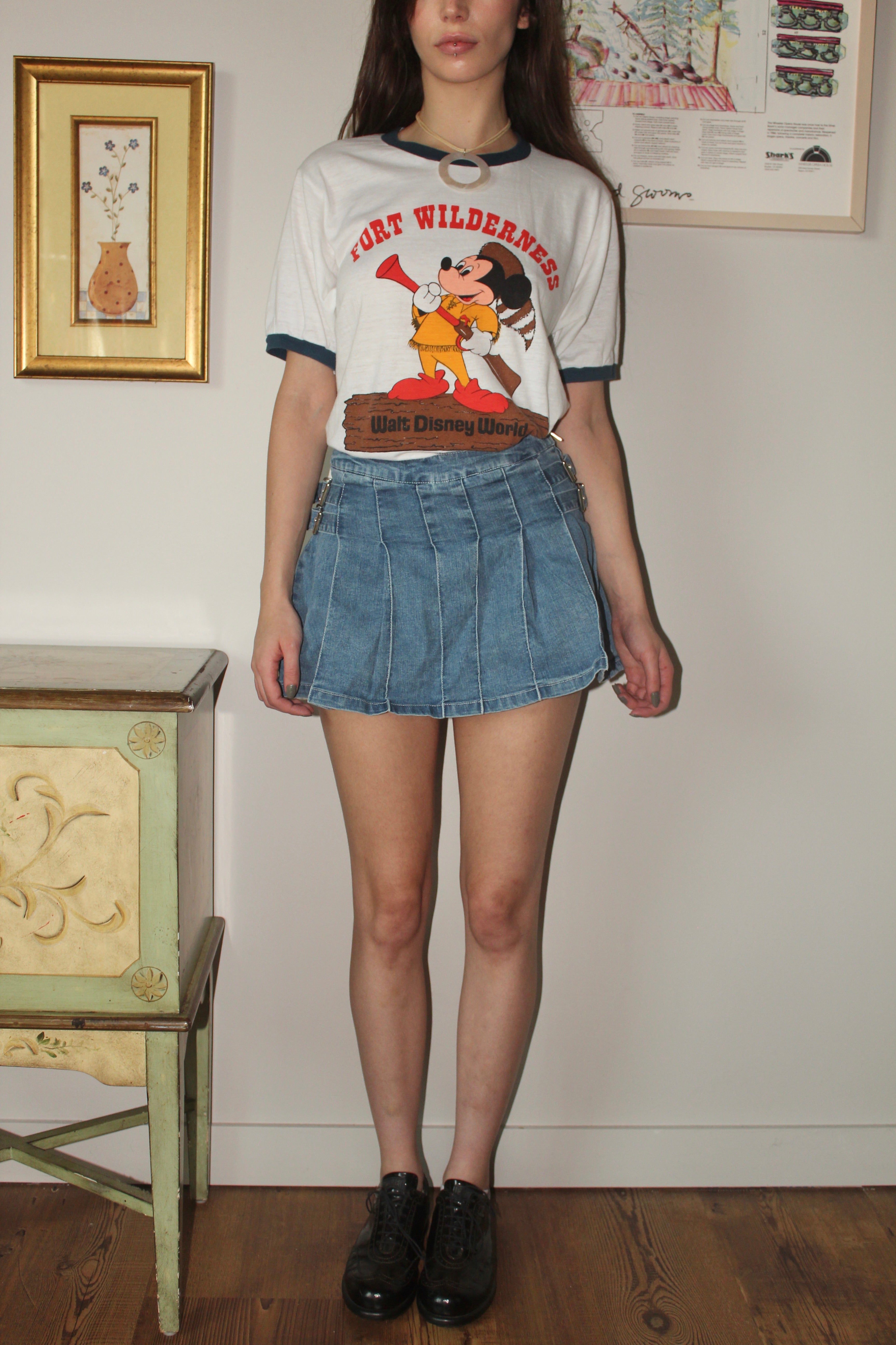 Vintage 70s Disney Graphic Ringer Tee (L)