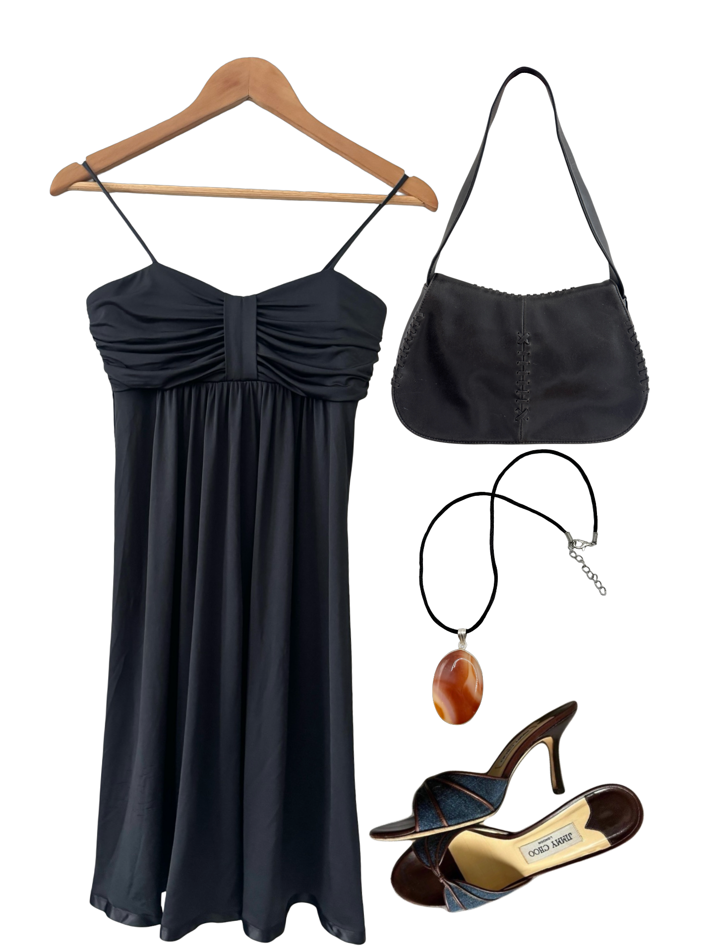 Vintage 90s Midnight Twist Front Babydoll Dress (S/M)