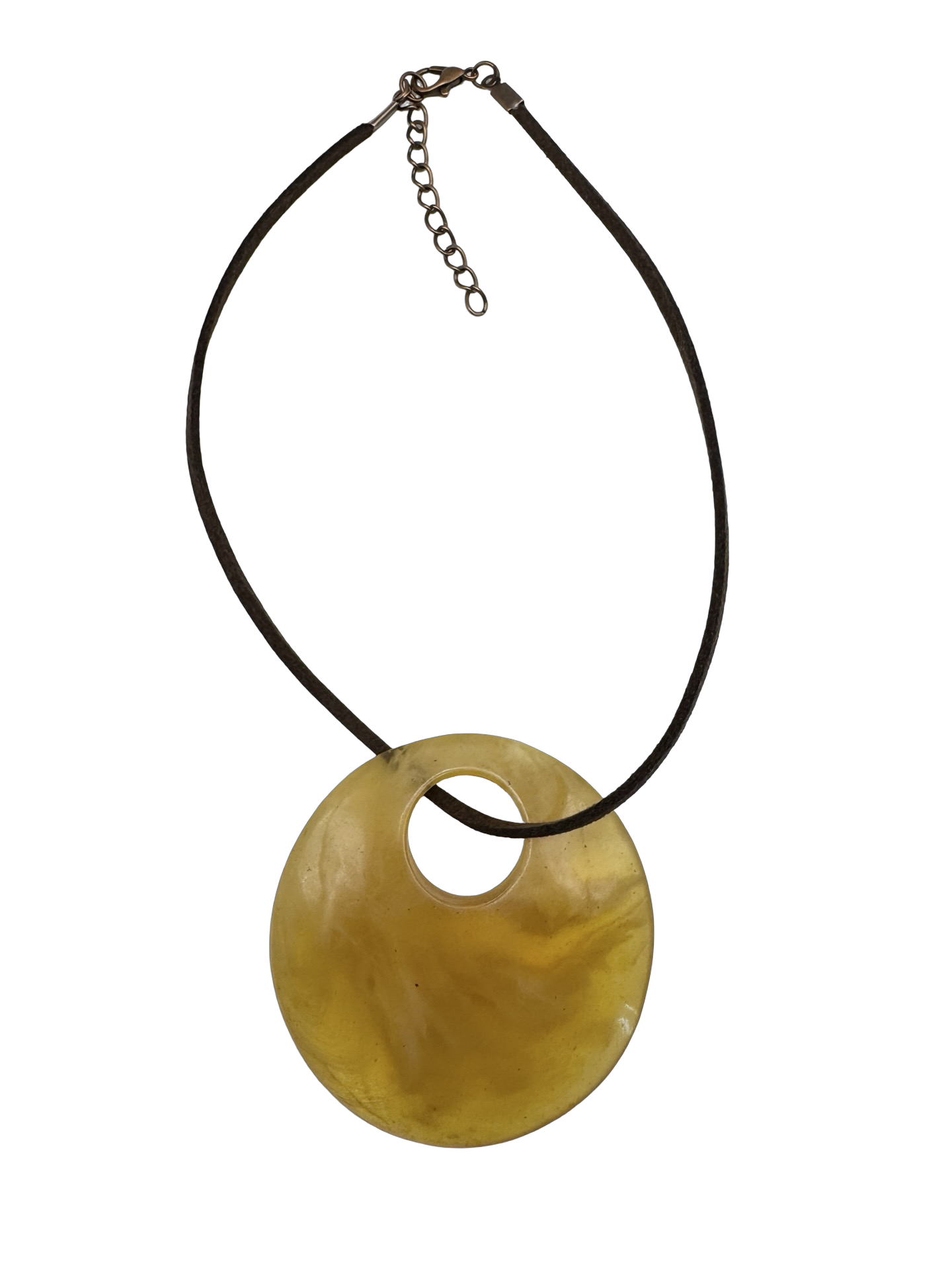Vintage Honey Glow Resin Pendant Necklace