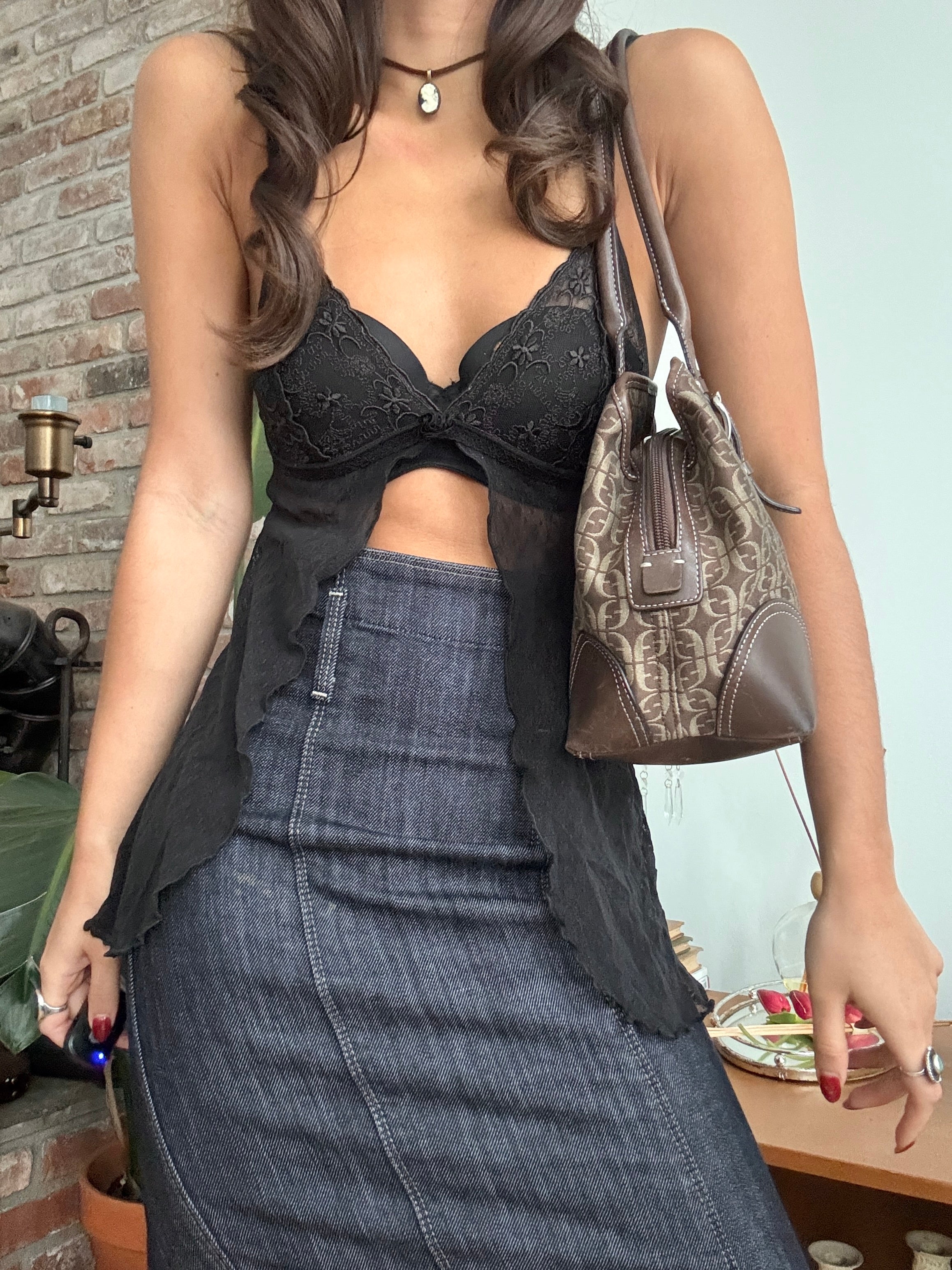 Vintage Y2K Fossil Monogram Shoulder Bag