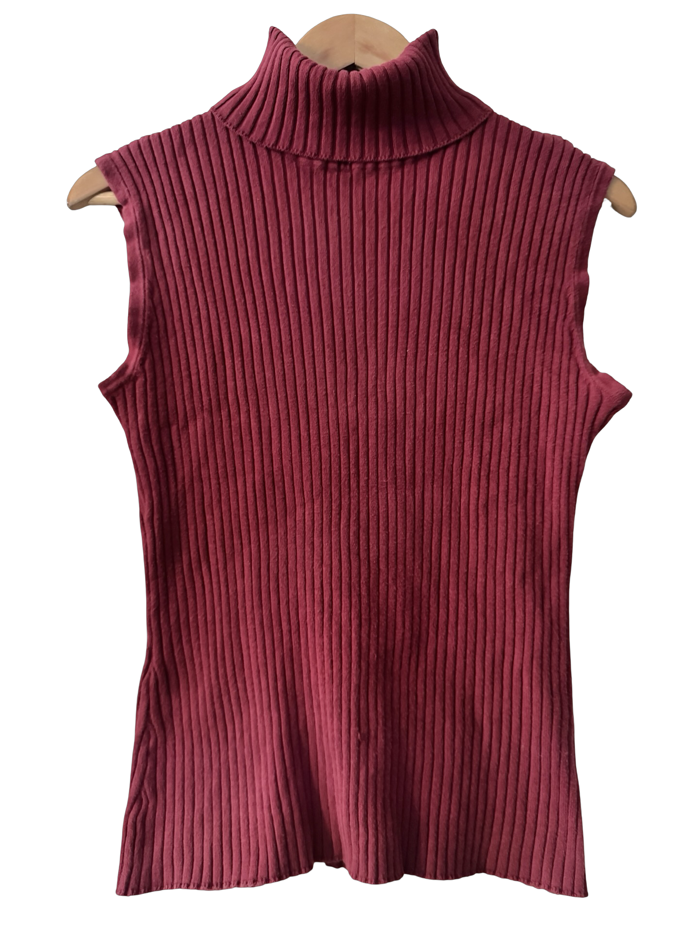 Vintage Y2K Cranberry Crush Ribbed Turtleneck (L)
