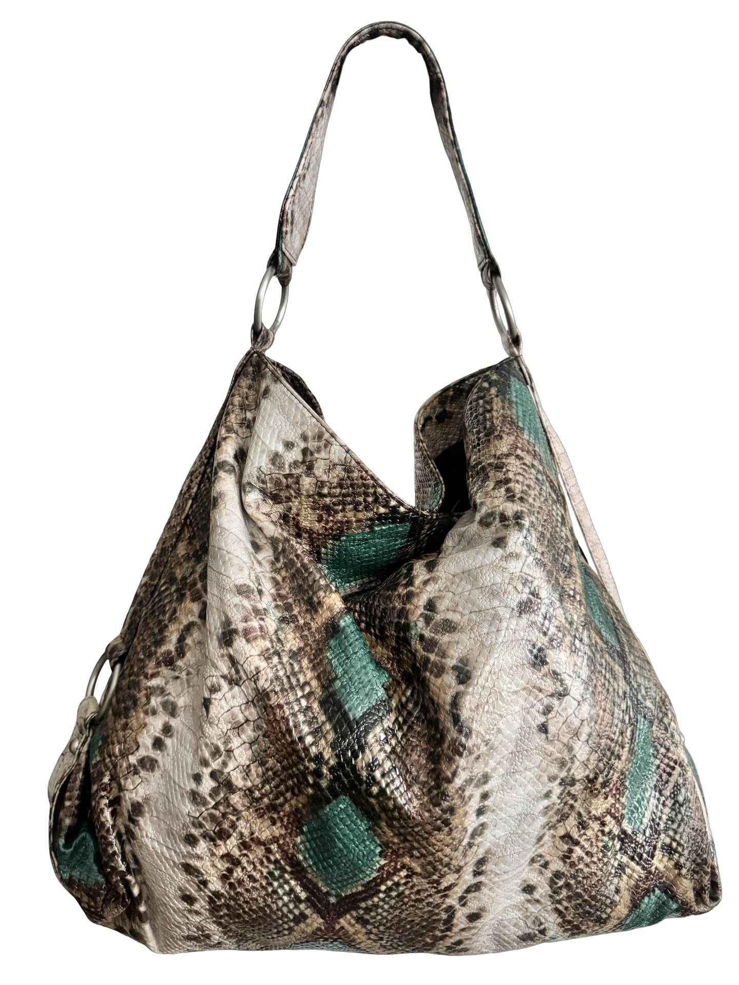 Vintage Y2K Poison Ivy Snakeskin Slouch Bag