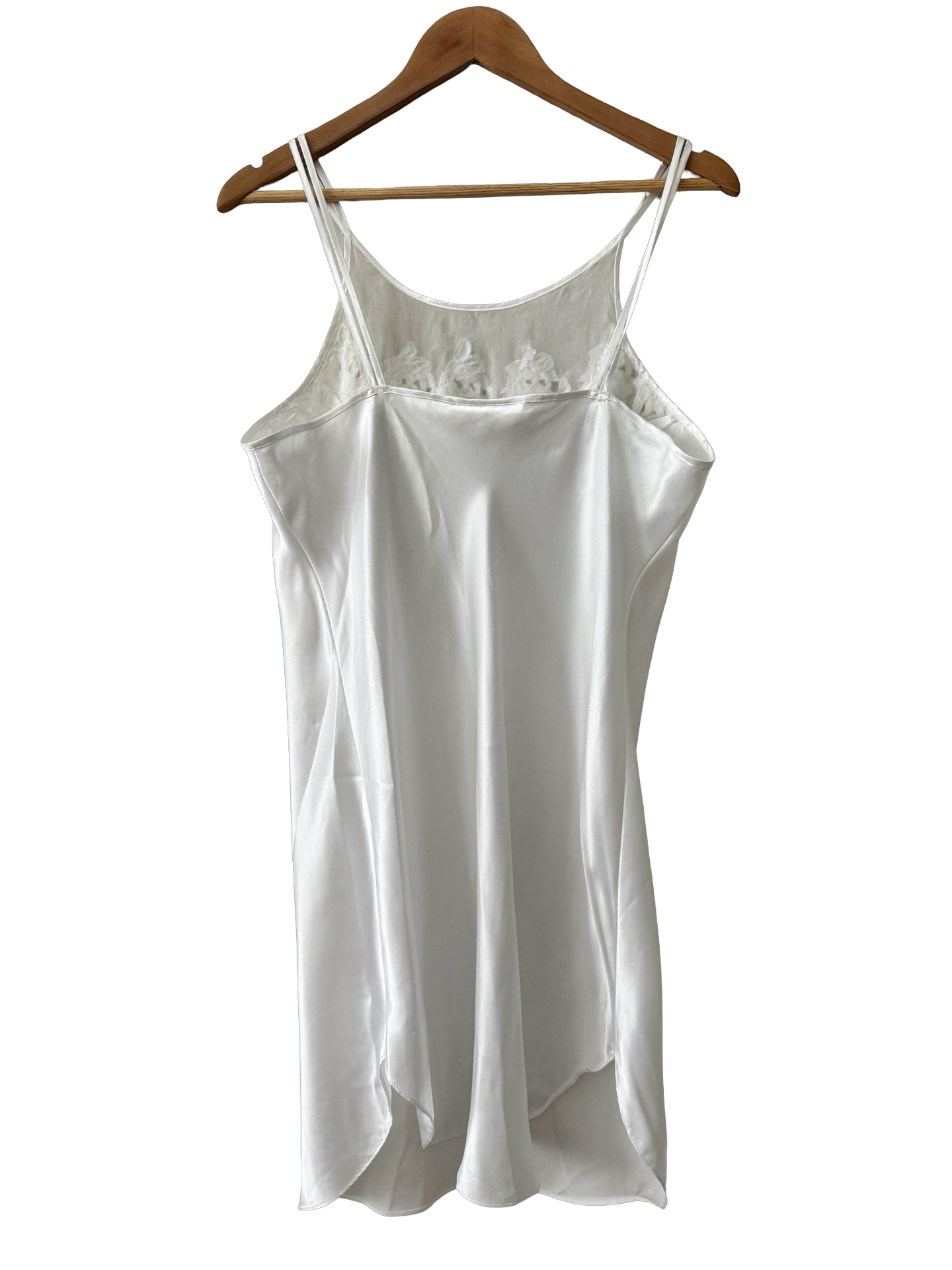 Vintage 90s Ivory Lace Slip Dress (M)