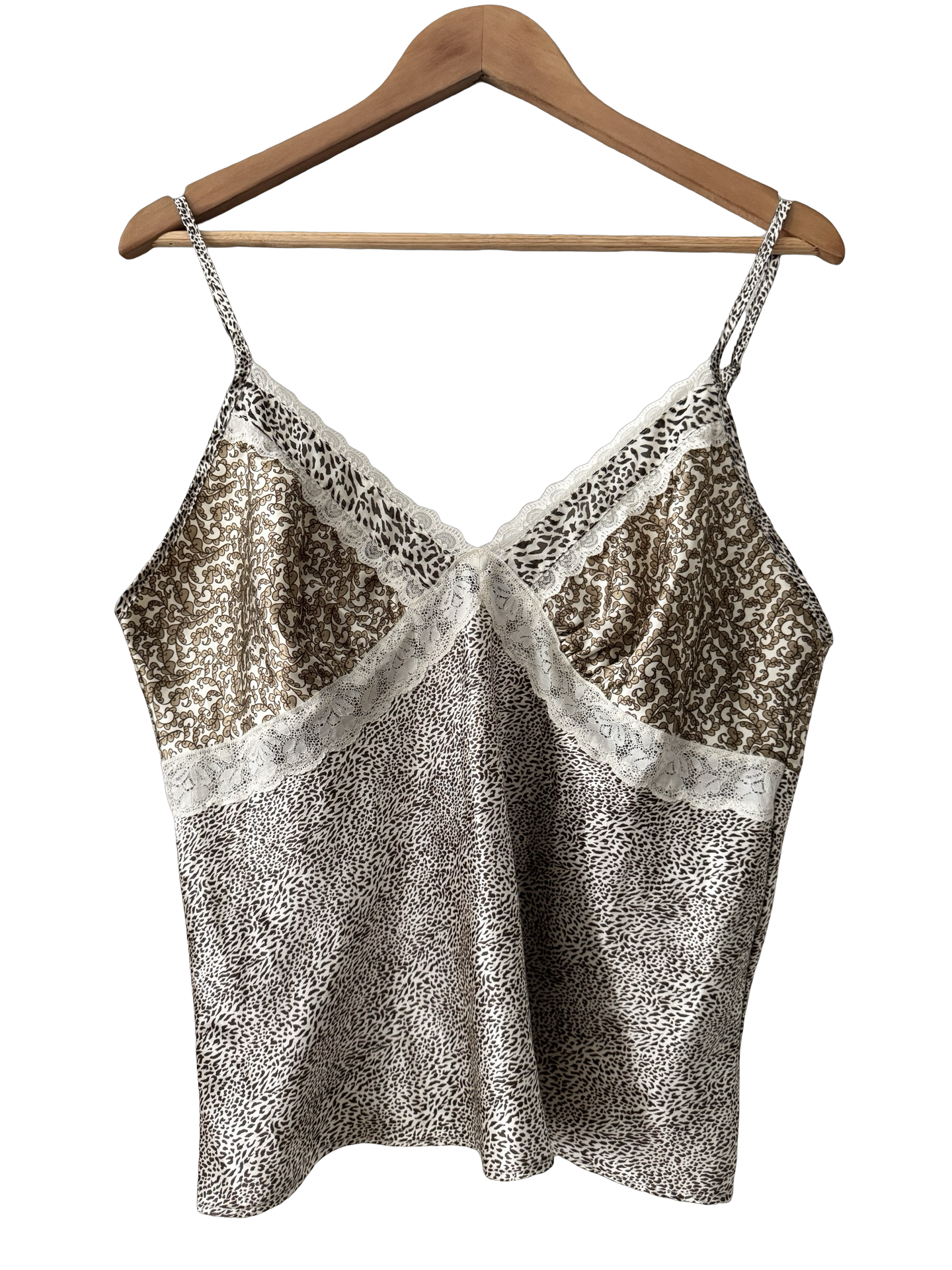 Vintage 90s Secret Treasures Mixed Print Lace Cami (L/XL)
