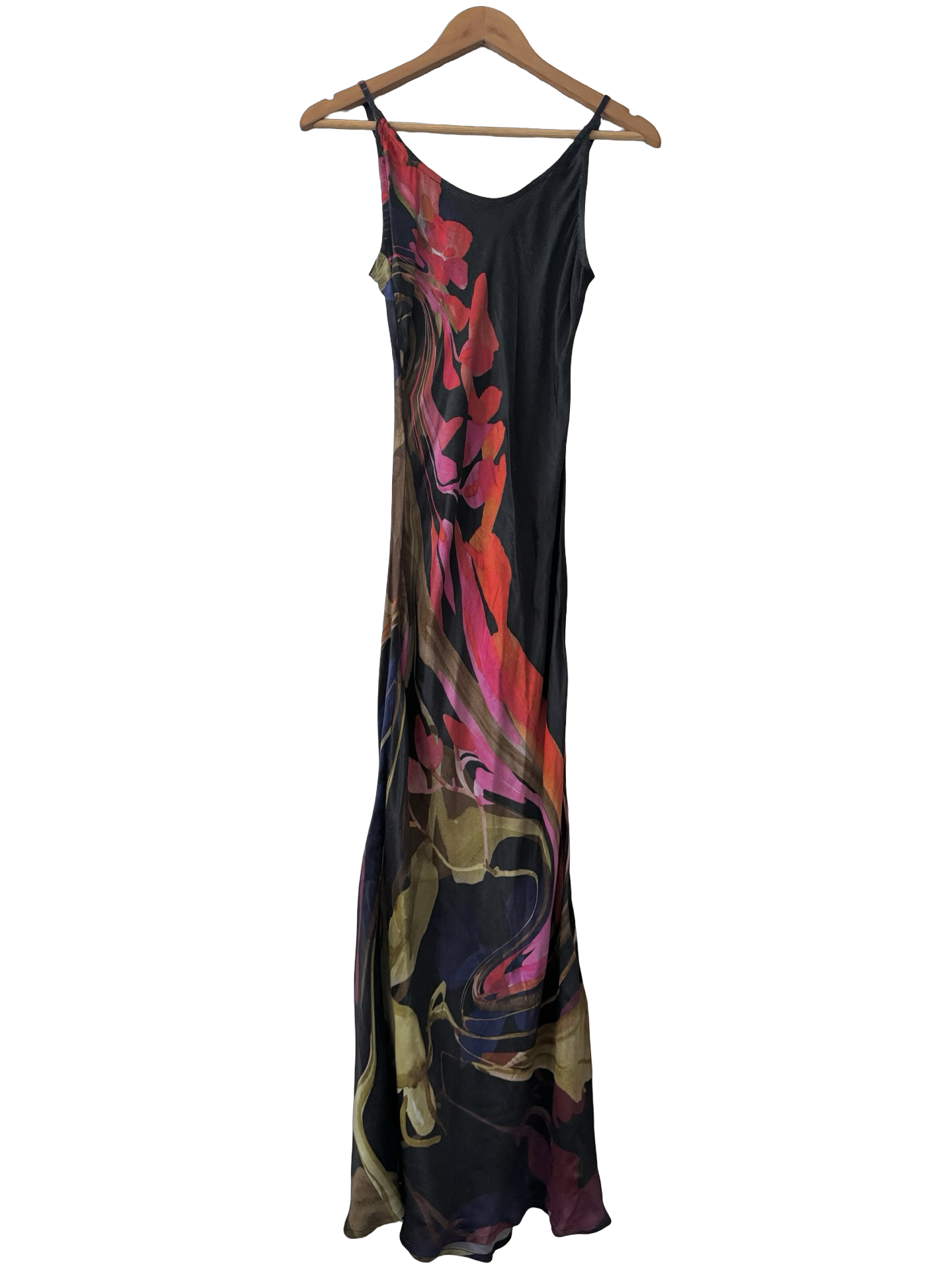 Vintage Y2K Midnight Bloom Maxi Dress (S)